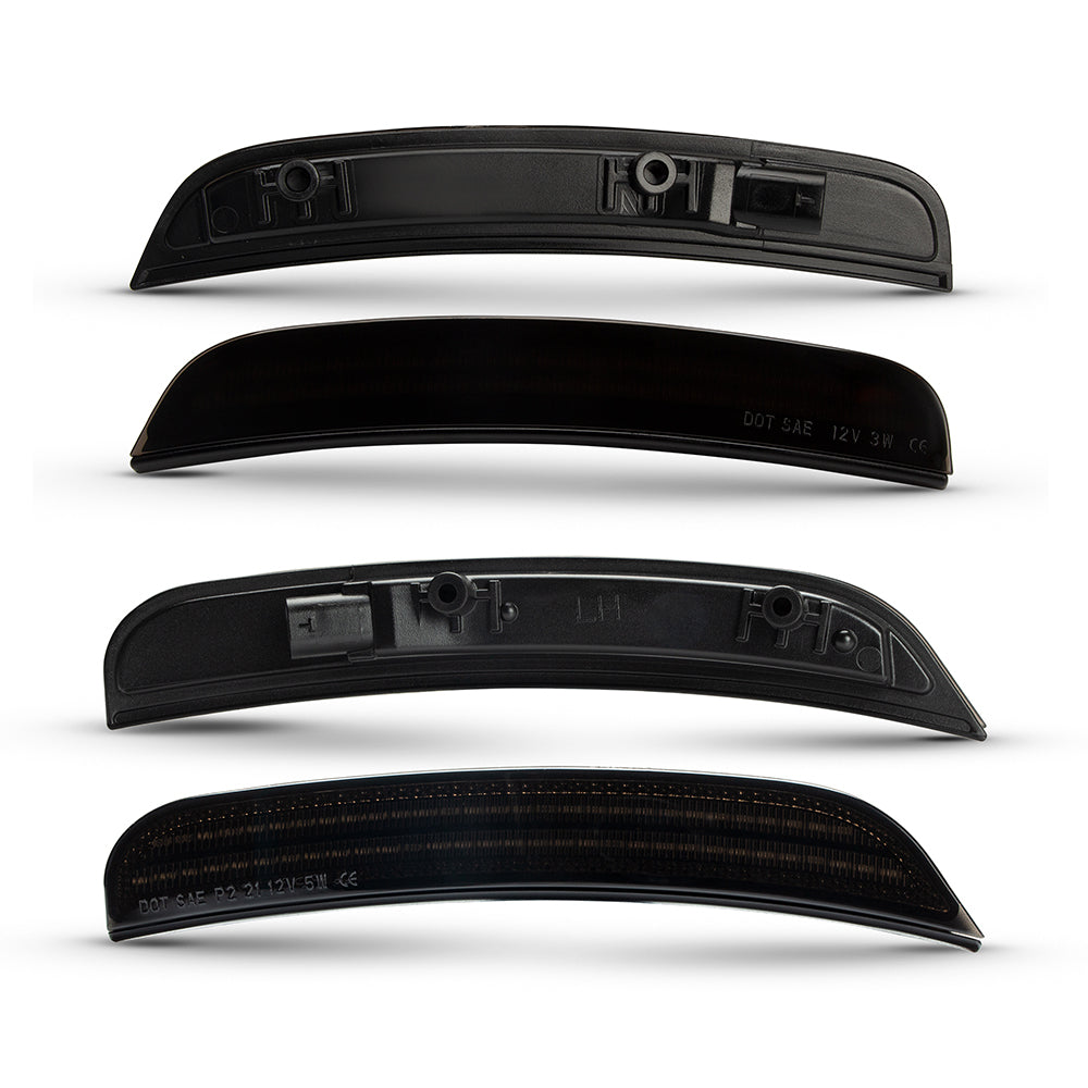 Auto Addict USA Dodge Charger smoked white LED side markers installed rear quarter panel illumination