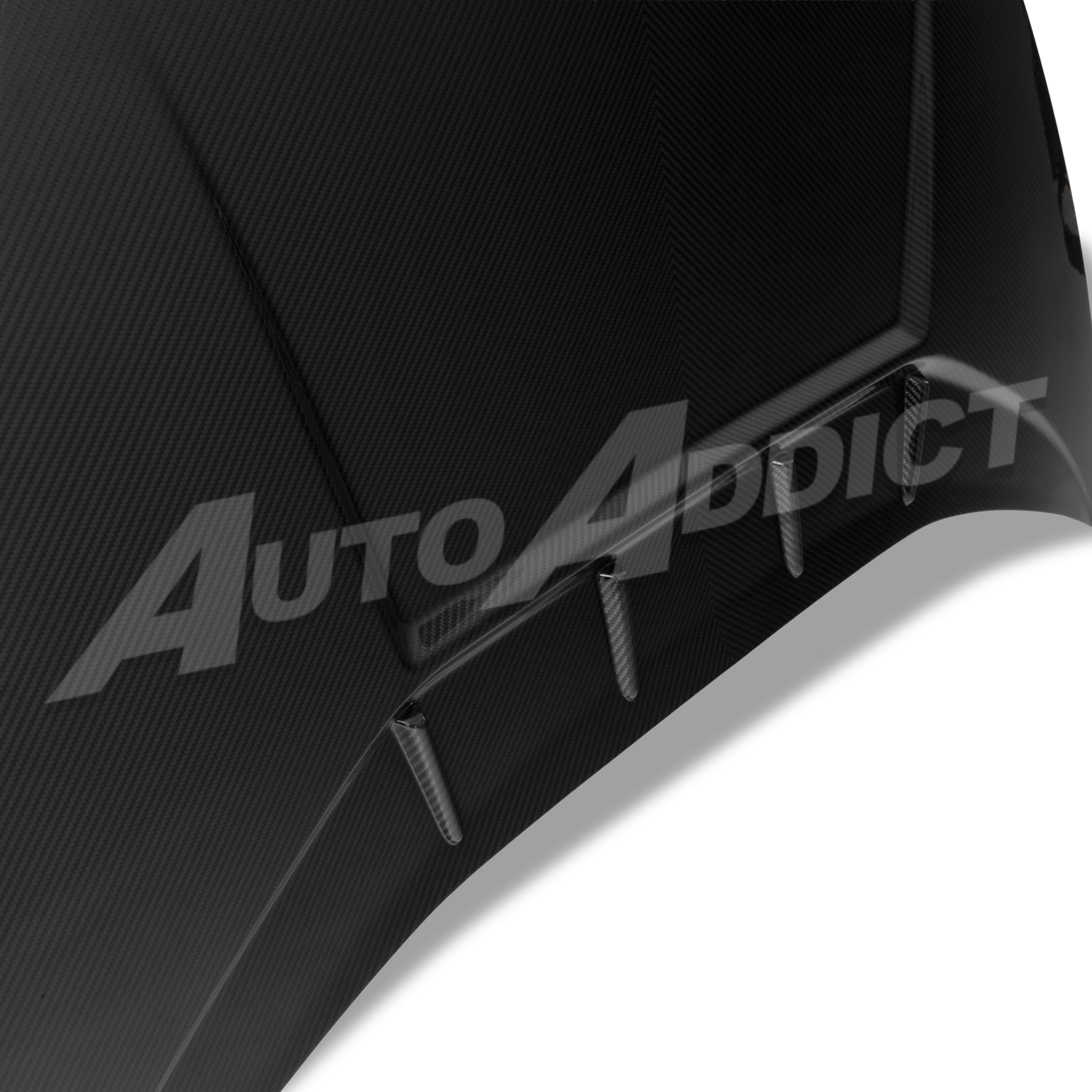 Auto Addict USA Lamborghini Huracan carbon fiber hood underside exposed matte carbon detail
