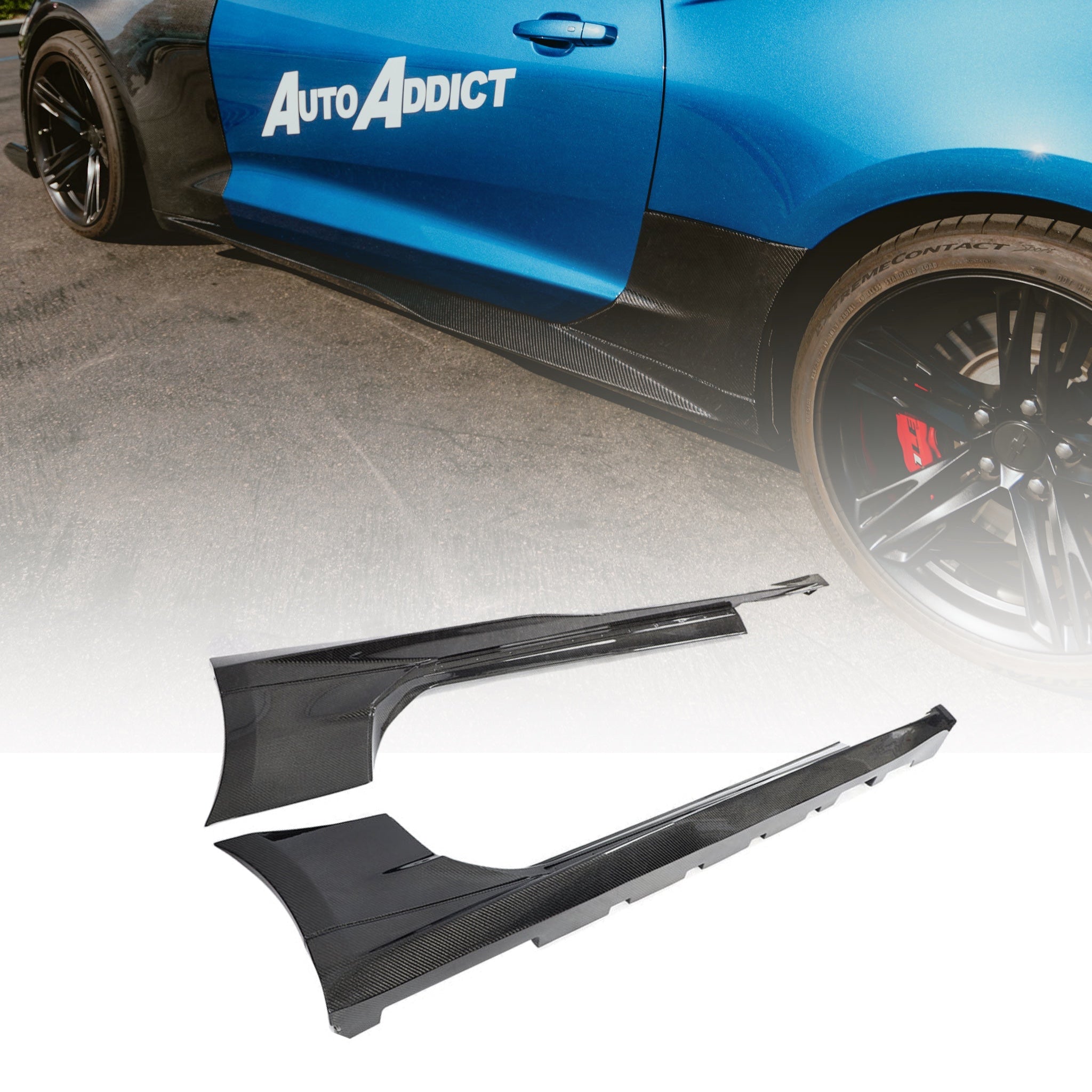 Auto Addict USA ZL1 Side Rockers Panels for ZL1 Camaro ZL1 1LE Track Package Carbon Fiber  