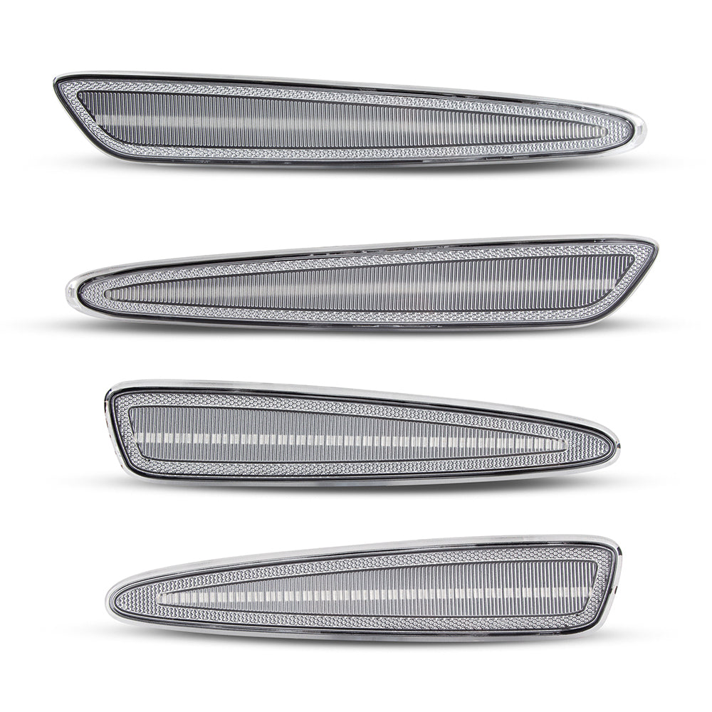 Auto Addict USA clear LED side marker housing with bright white illumination for Corvette C6