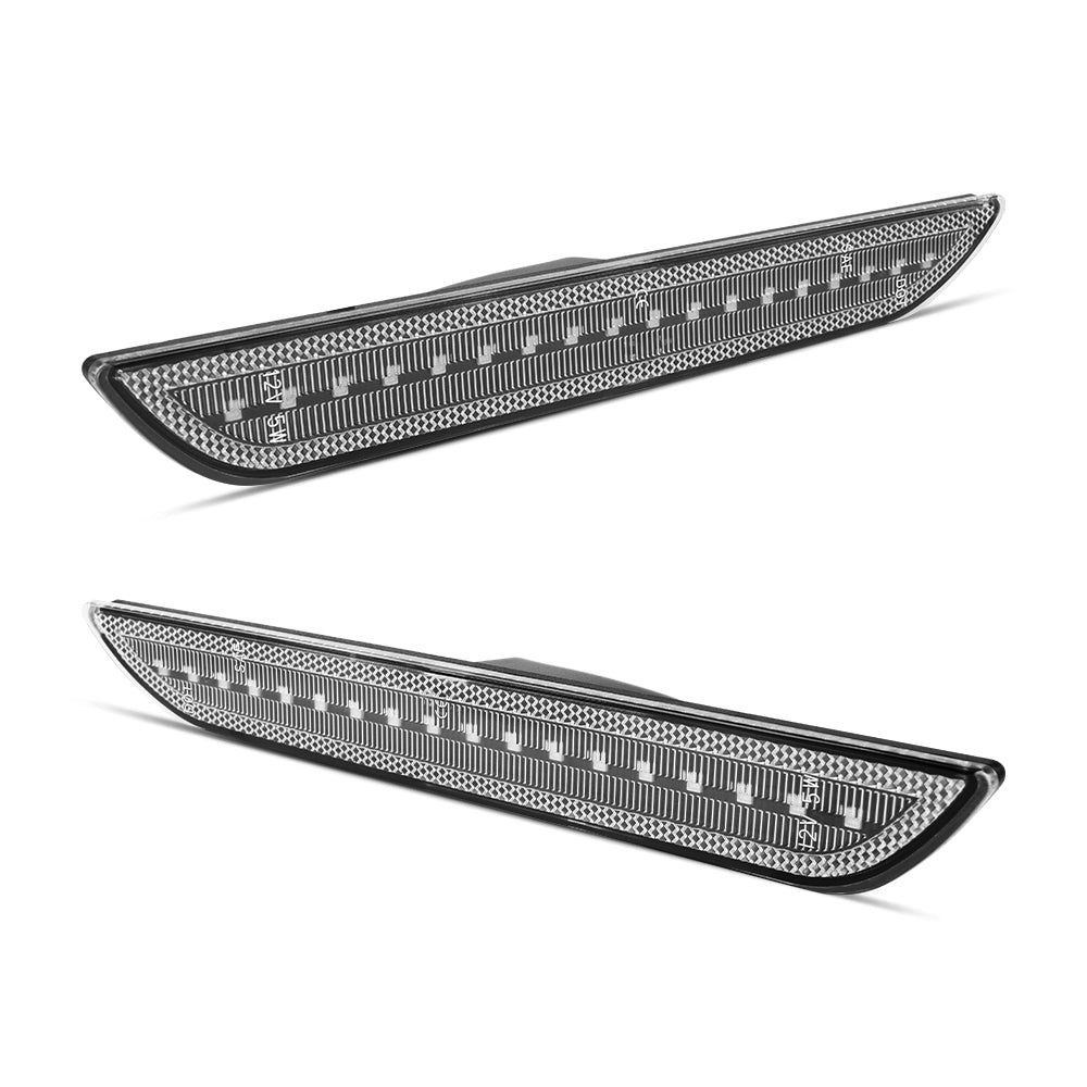 Two car LED fog lights on a white background