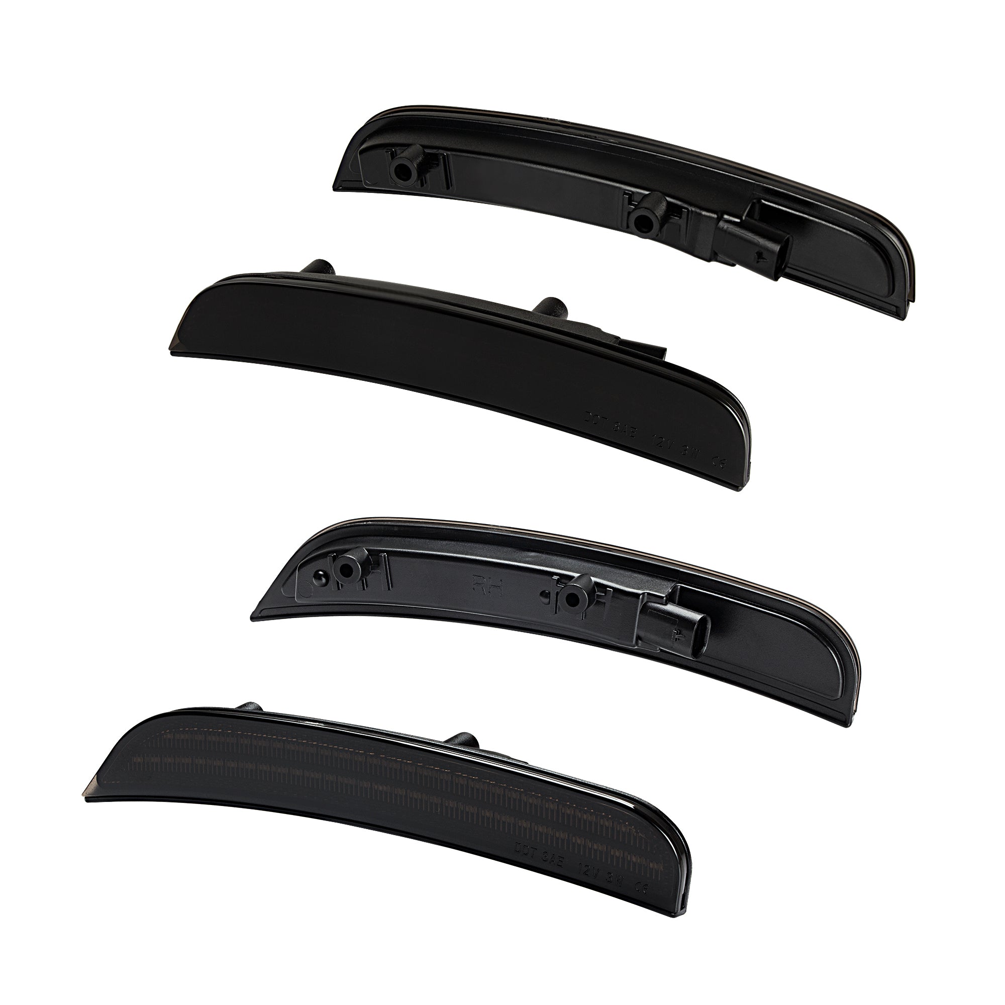 Auto Addict USA smoked white LED side marker close up detail showing white LED output for Dodge Charger