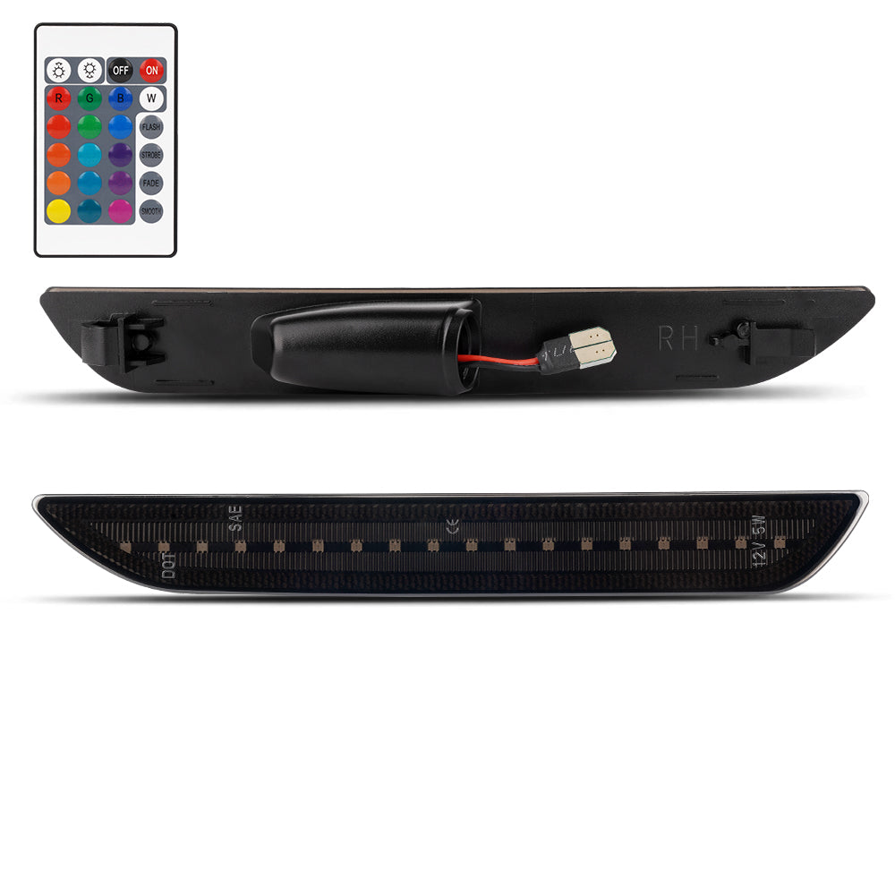 2015-2023 Mustang S550 RGB Smoked LED Side Marker
