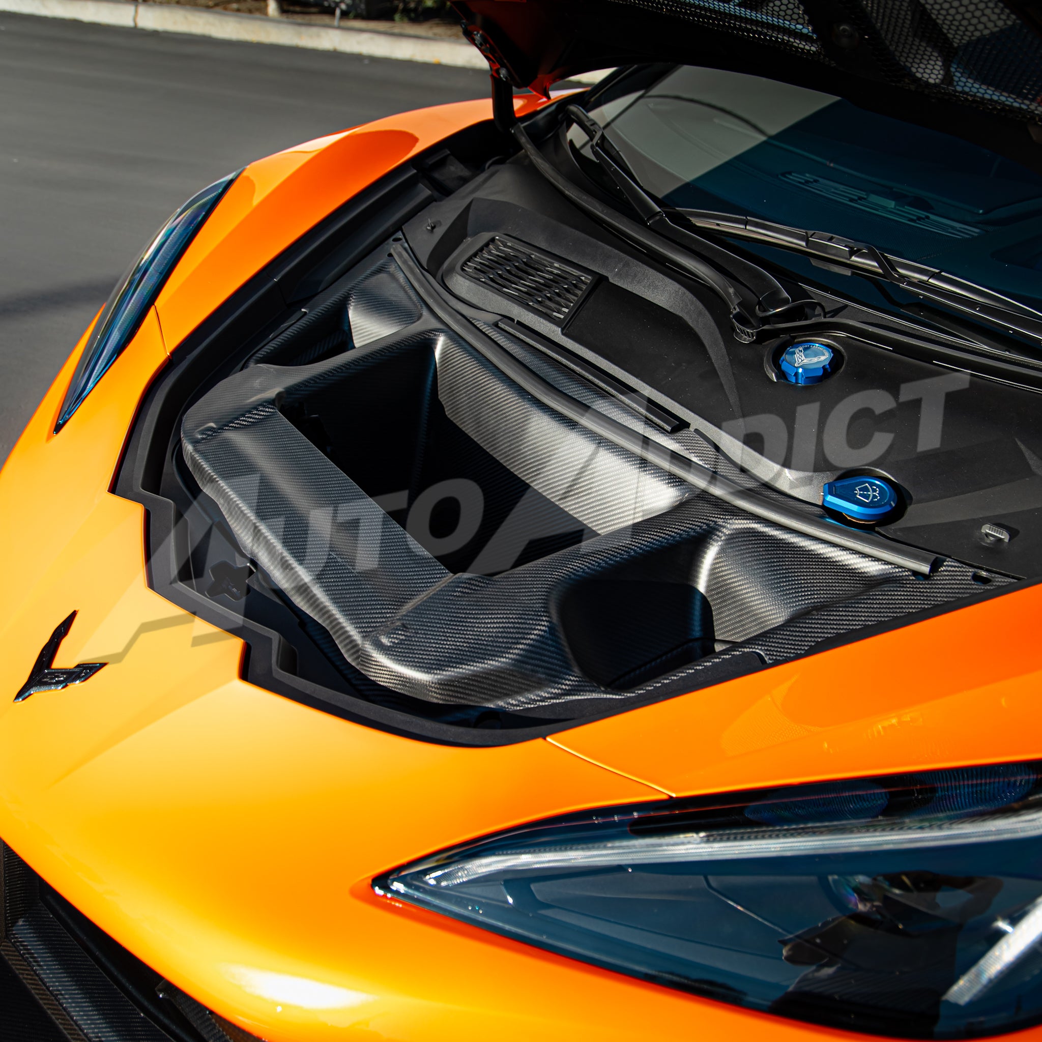 C8 ZR1 Dry Carbon Fiber Hood Extractor Kit Double Sided OEM Style