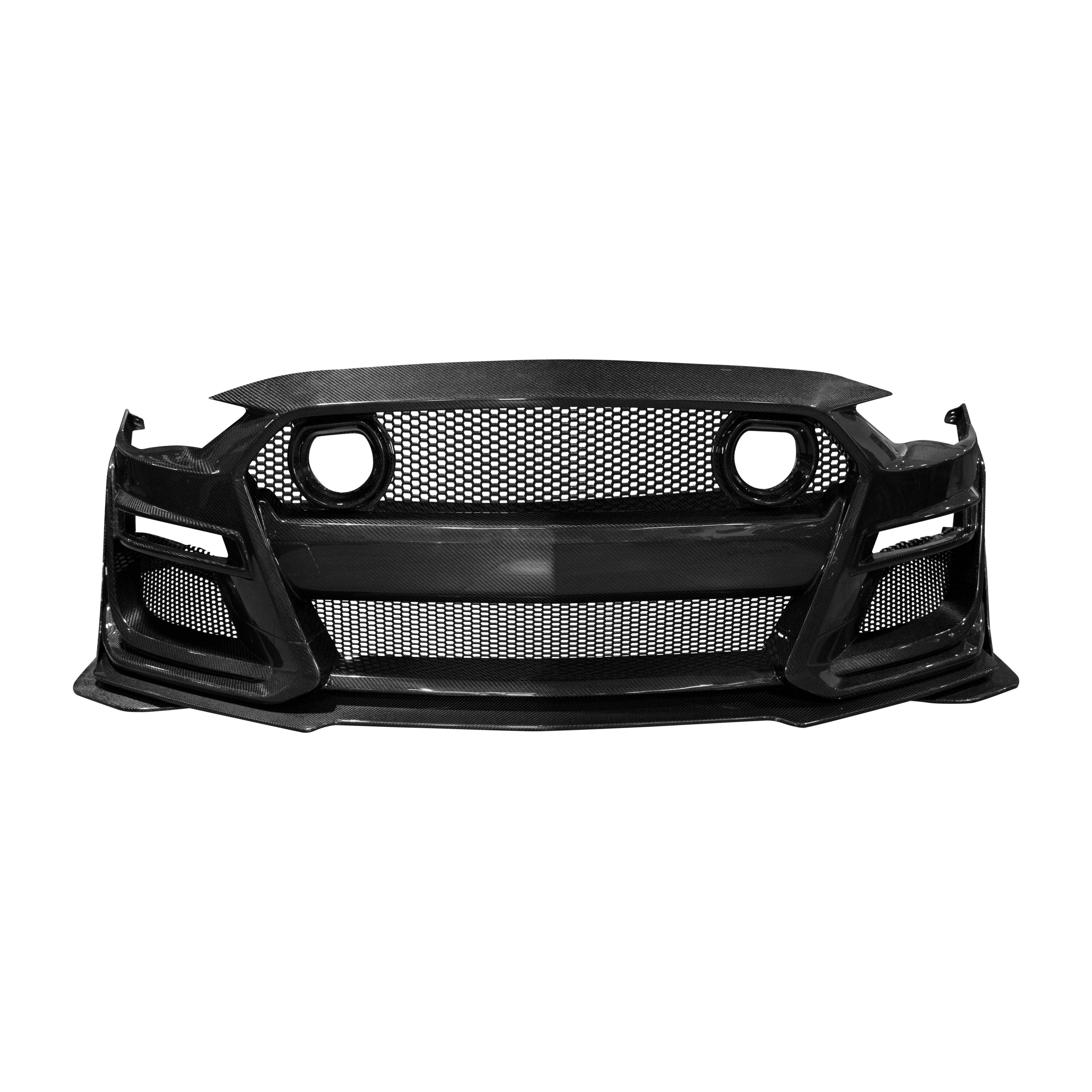 Pre-Order 2018-2023 Ford Mustang GT500/Mach1 Combo Double Sided Full Carbon Fiber Track Package Front Bumper Conversion