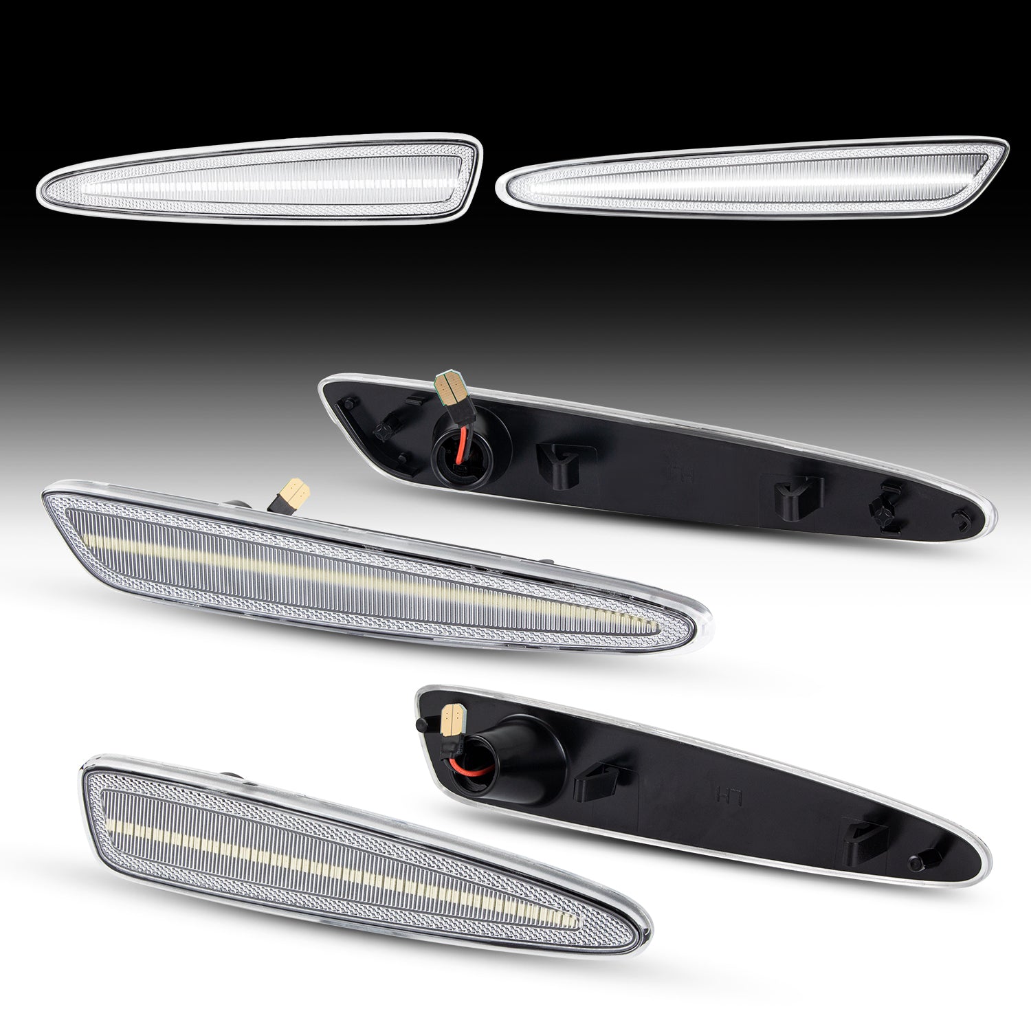 Clear white LED side marker lights for 2005–2013 Corvette C6 by Auto Addict USA