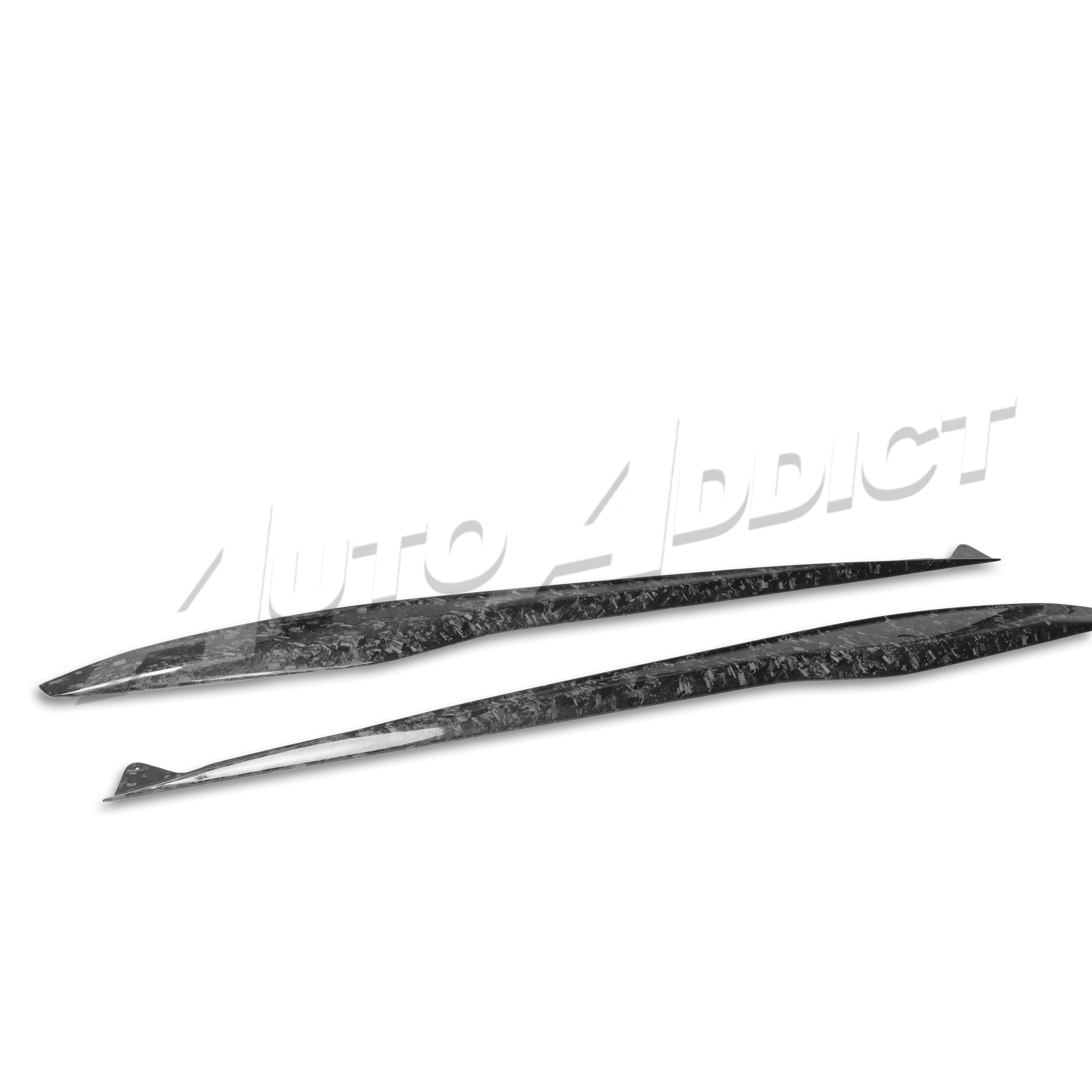 Close up forged carbon fiber aerodynamic components for 2020-2026 Corvette C8
