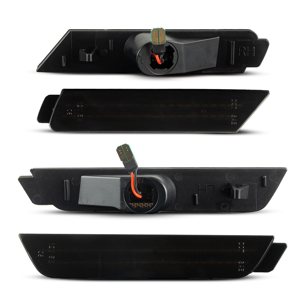 Set of black car side mirrors on a white background