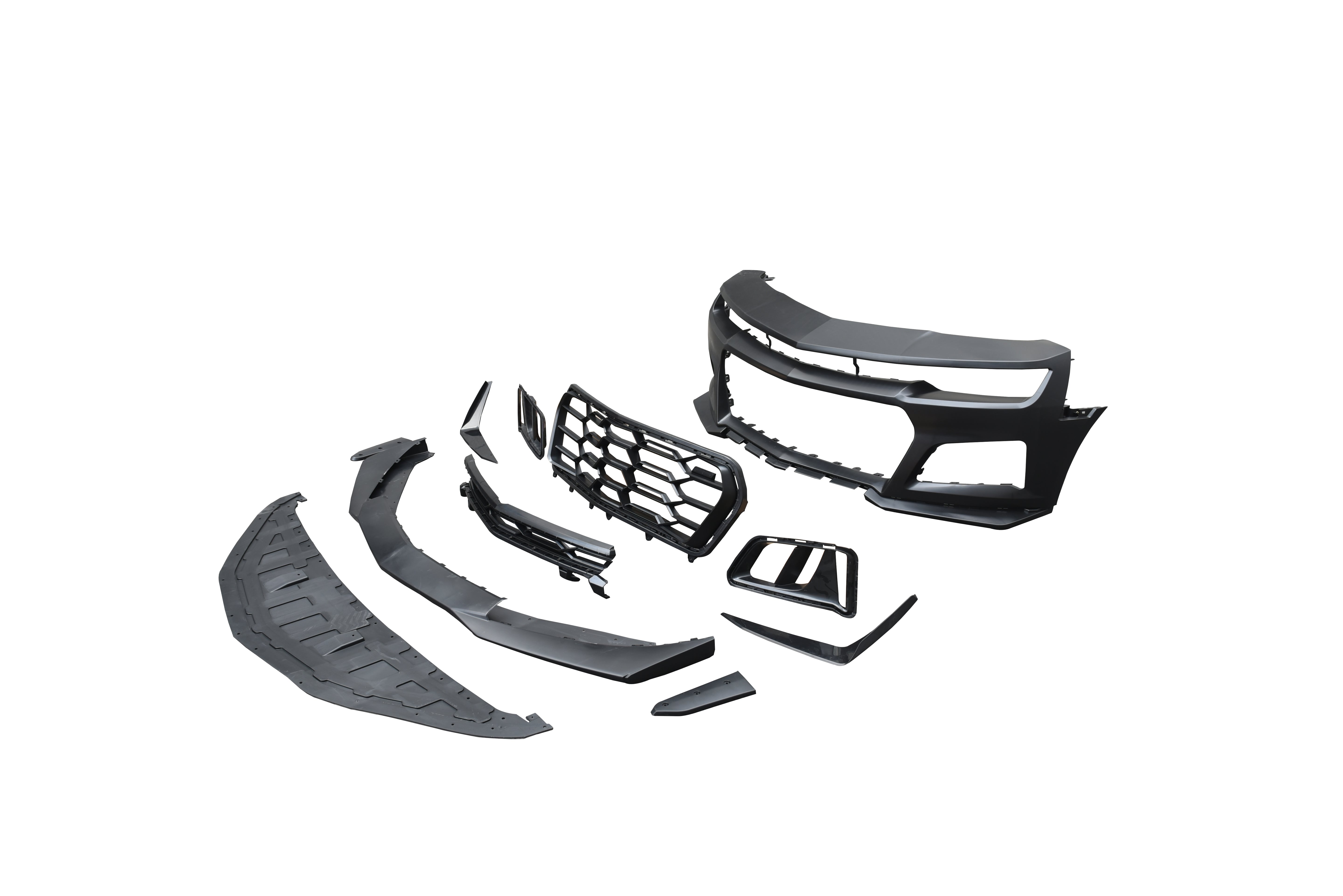 2010-2015 Chevy Camaro ZL1 1LE Track Package Front Bumper Conversion 11pcs Full Kit Flat BLK