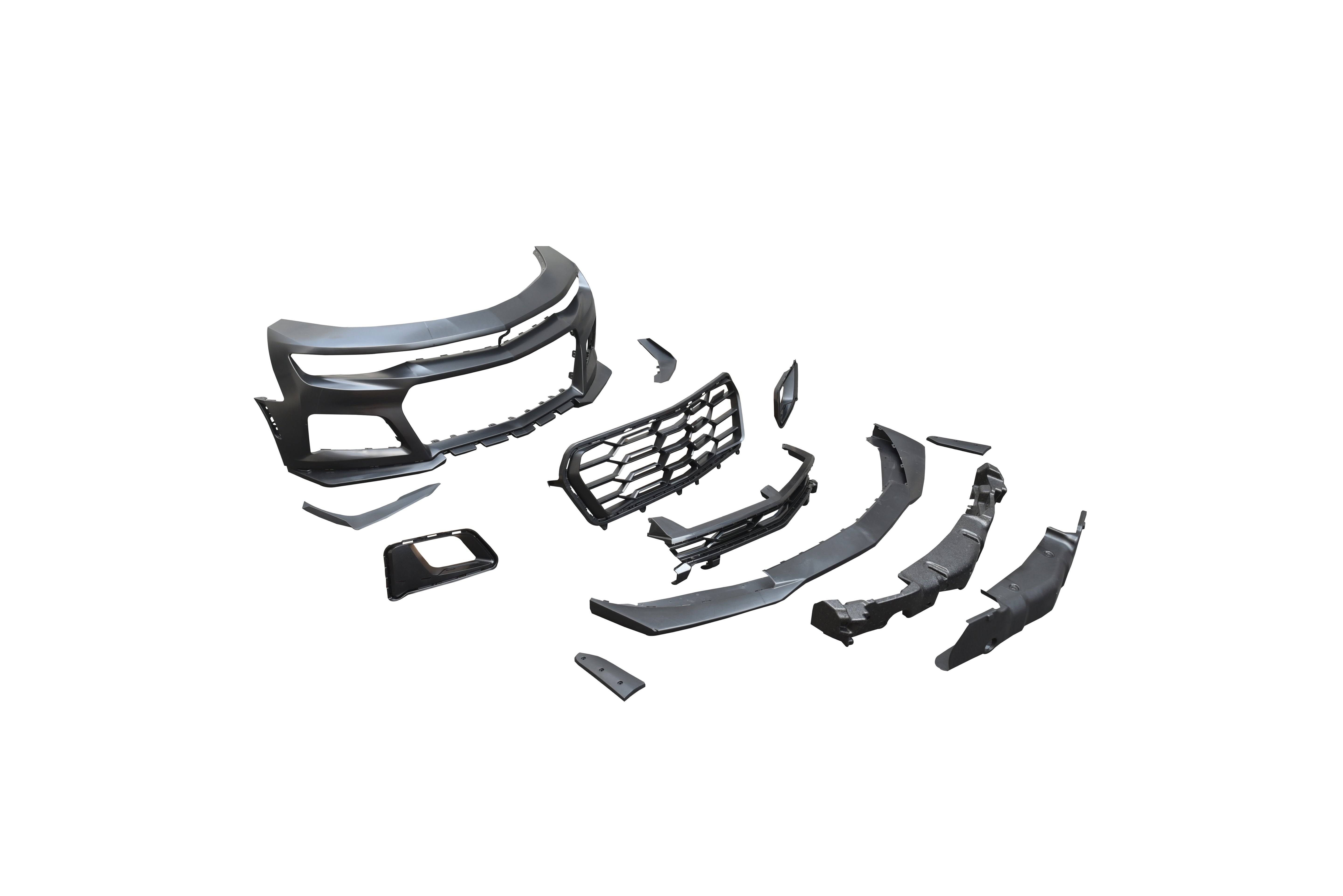 2016-2018 Chevy Camaro ZL1 1LE Track Package Front Bumper Conversion 11pcs Full Kit Flat BLK
