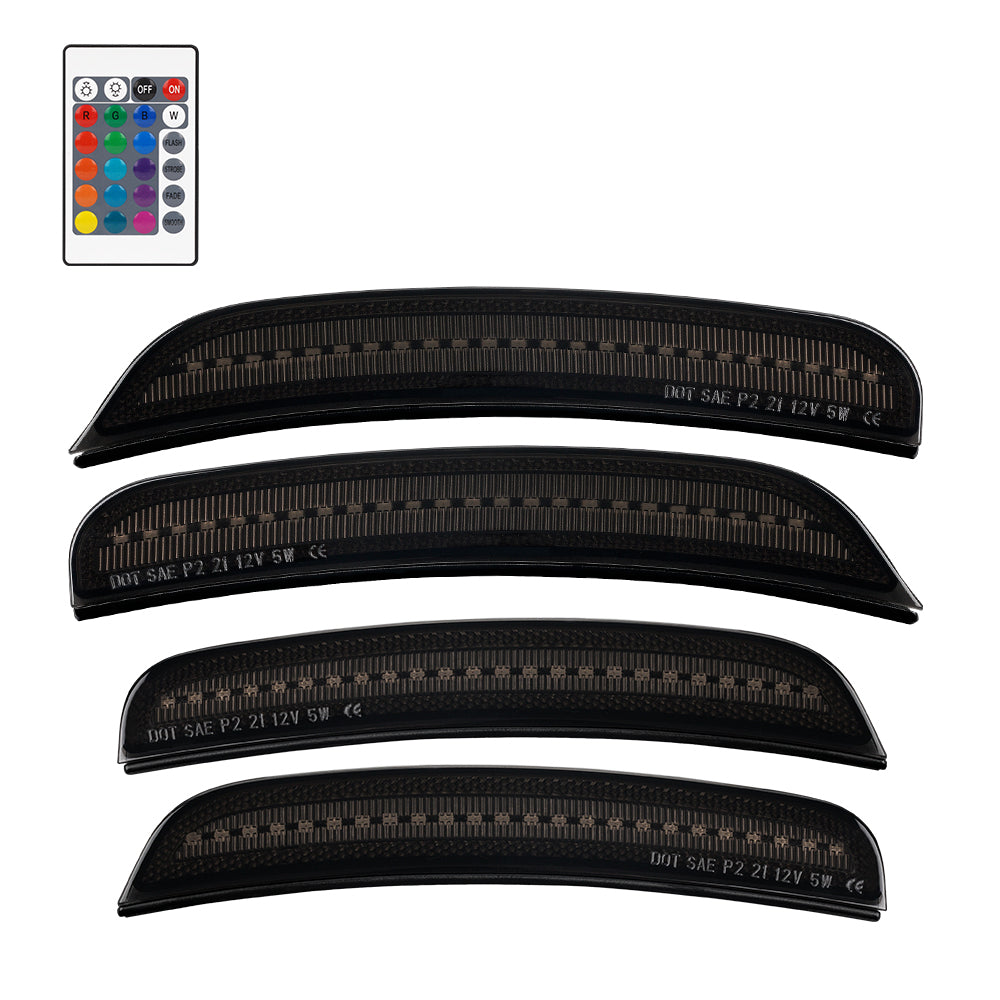 Set of five black car window sunshades with a remote control on a white background