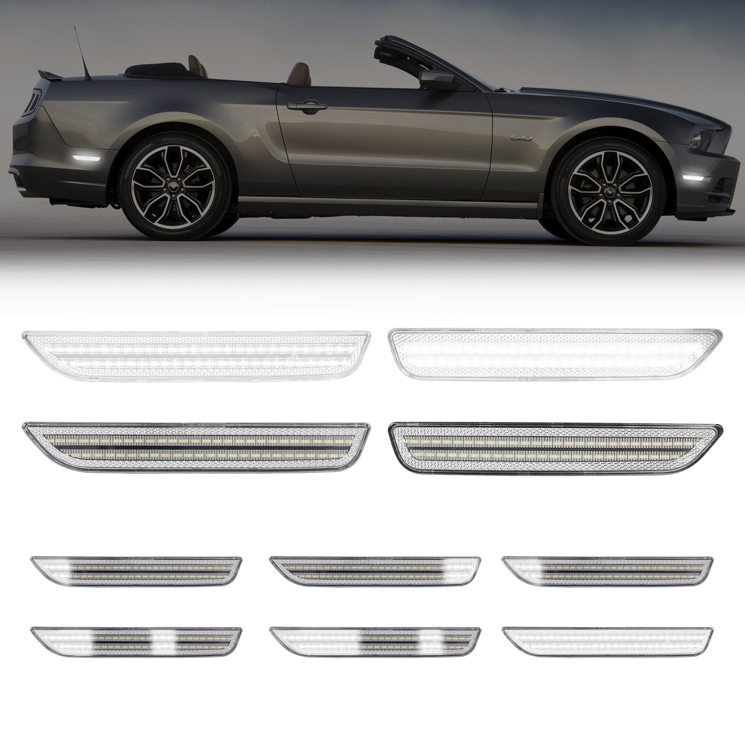 Ford Mustang White LED Side Marker Upgrade