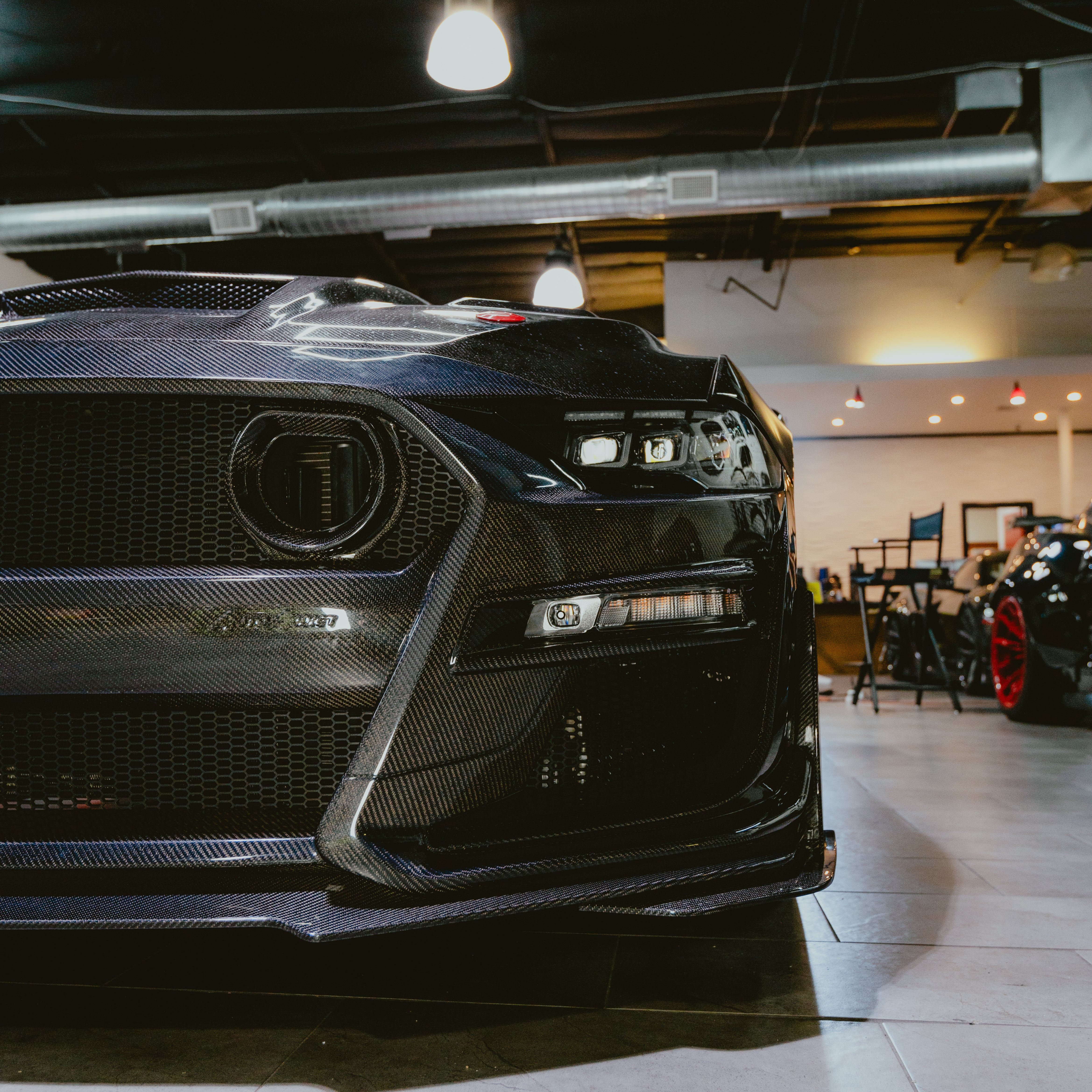 PRE-ORDER 2018-2023 Ford Mustang GT500/Mach1 Combo Double Sided Full Carbon Fiber Track Package Front Bumper Conversion