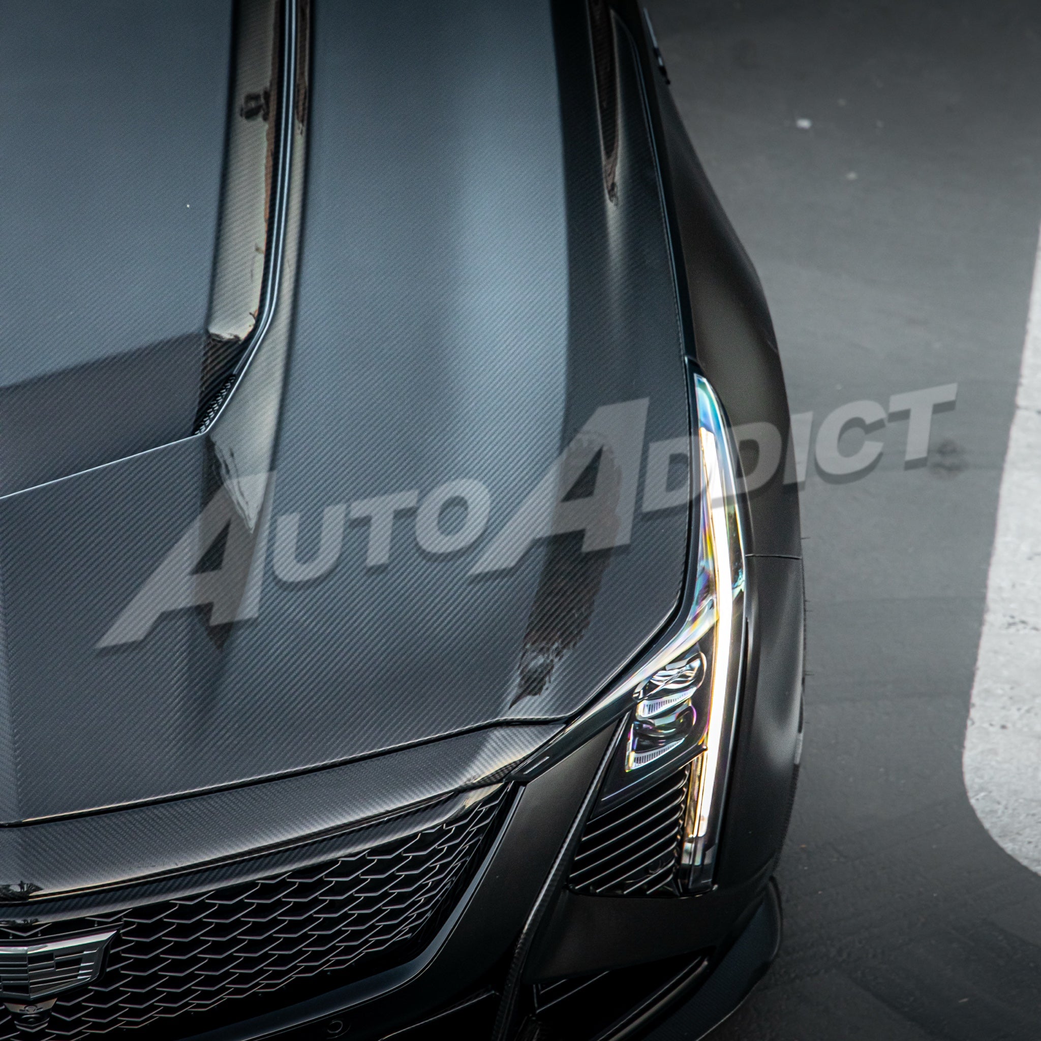 Installed Auto Addict USA Heritage Spec Hood aggressive styling on CT5-V Blackwing