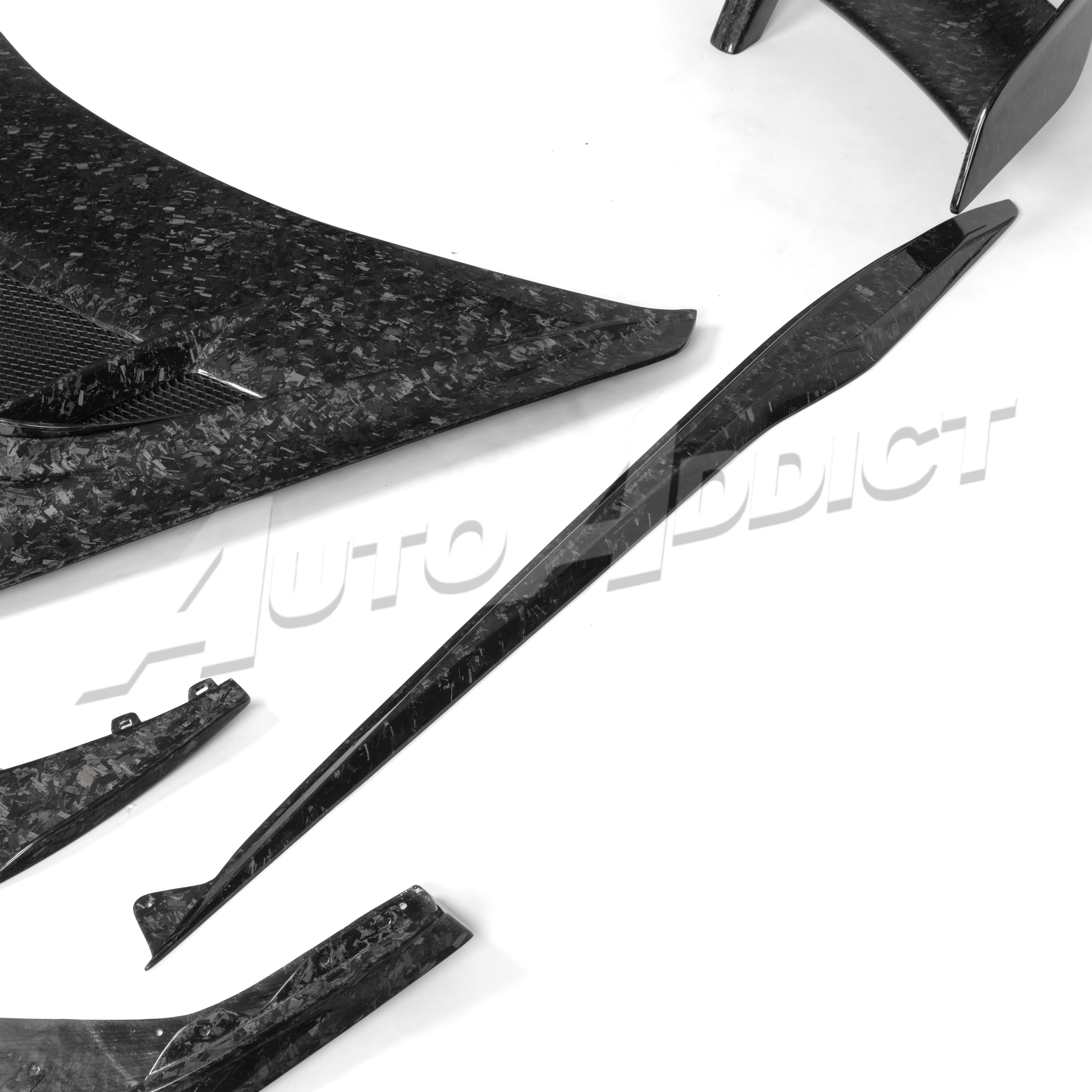 Installed forged carbon rear wing on C8 Corvette with chassis mounted brackets
