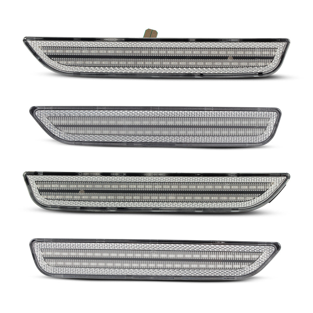 Set of five car grille guards on a white background