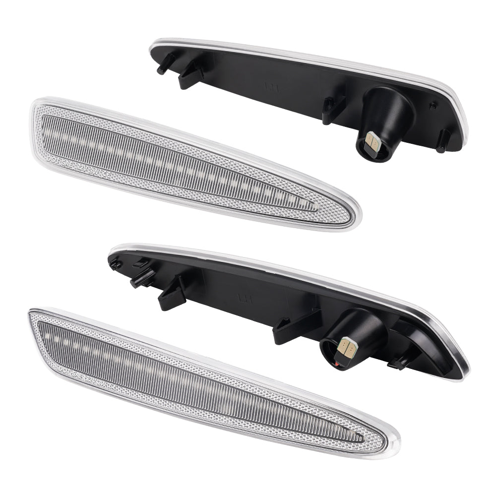 Three car fog lights on a white background