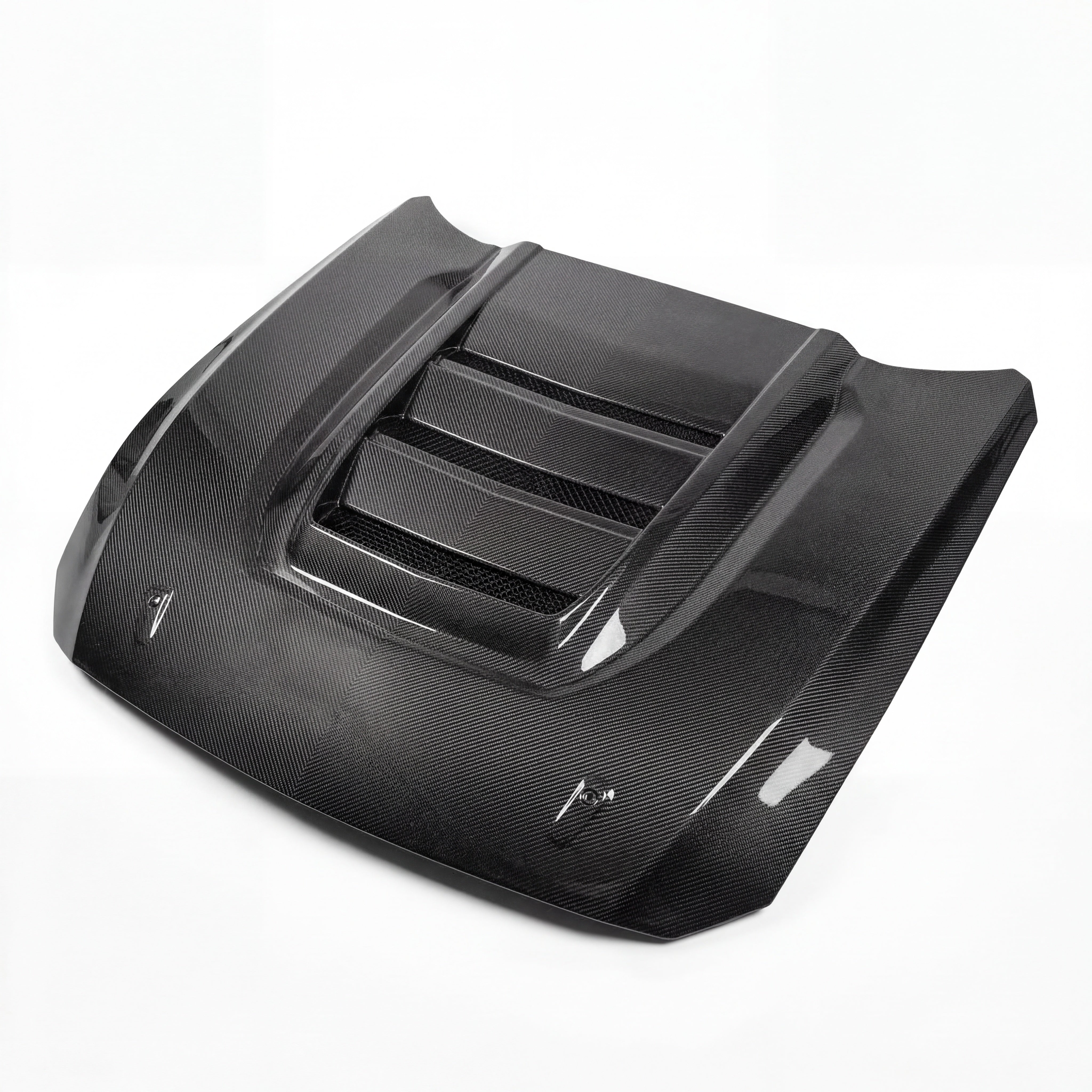 S650 Mustang Heritage SC double sided dry carbon fiber hood with CNC mold track inspired fitment