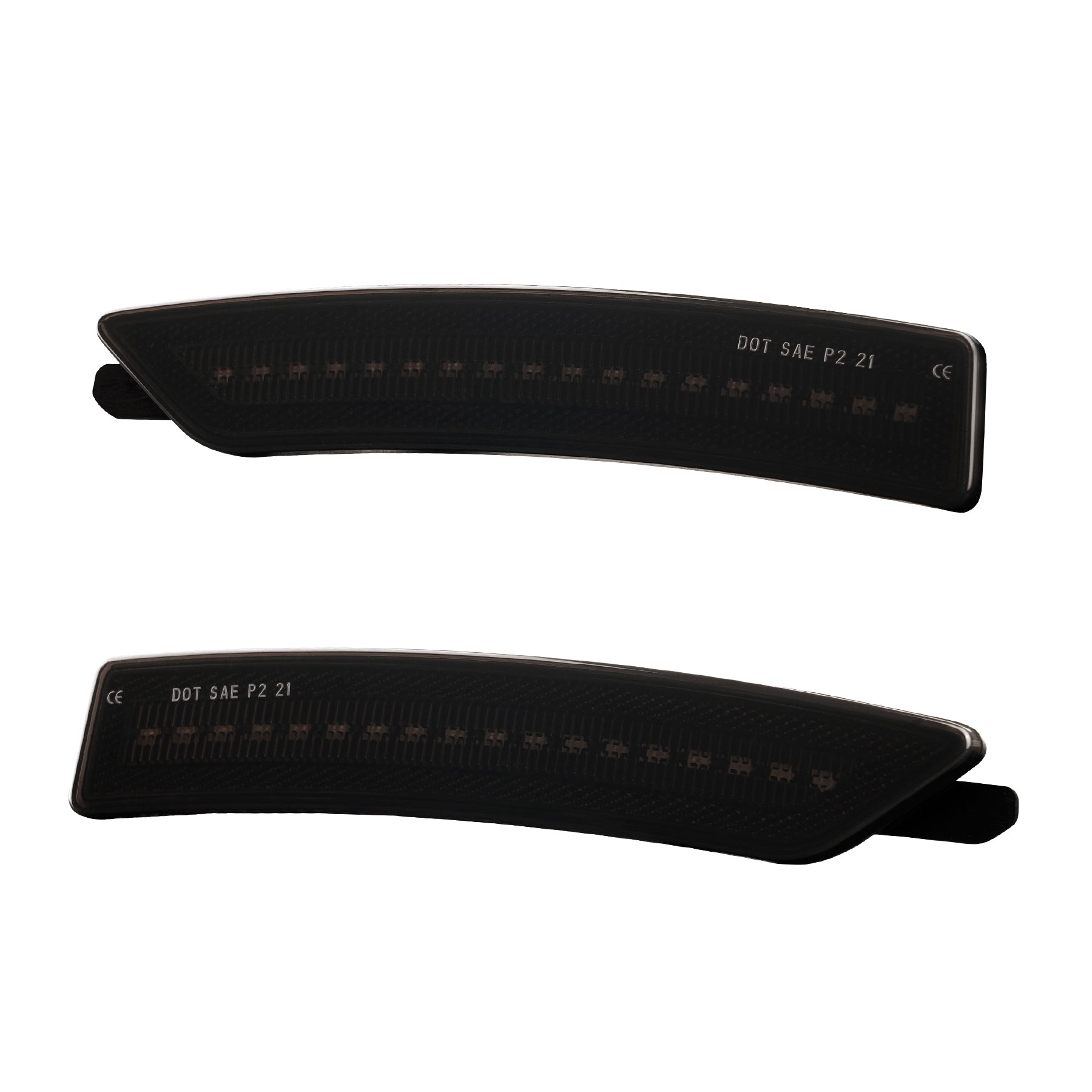 Two black hair clips on a white background