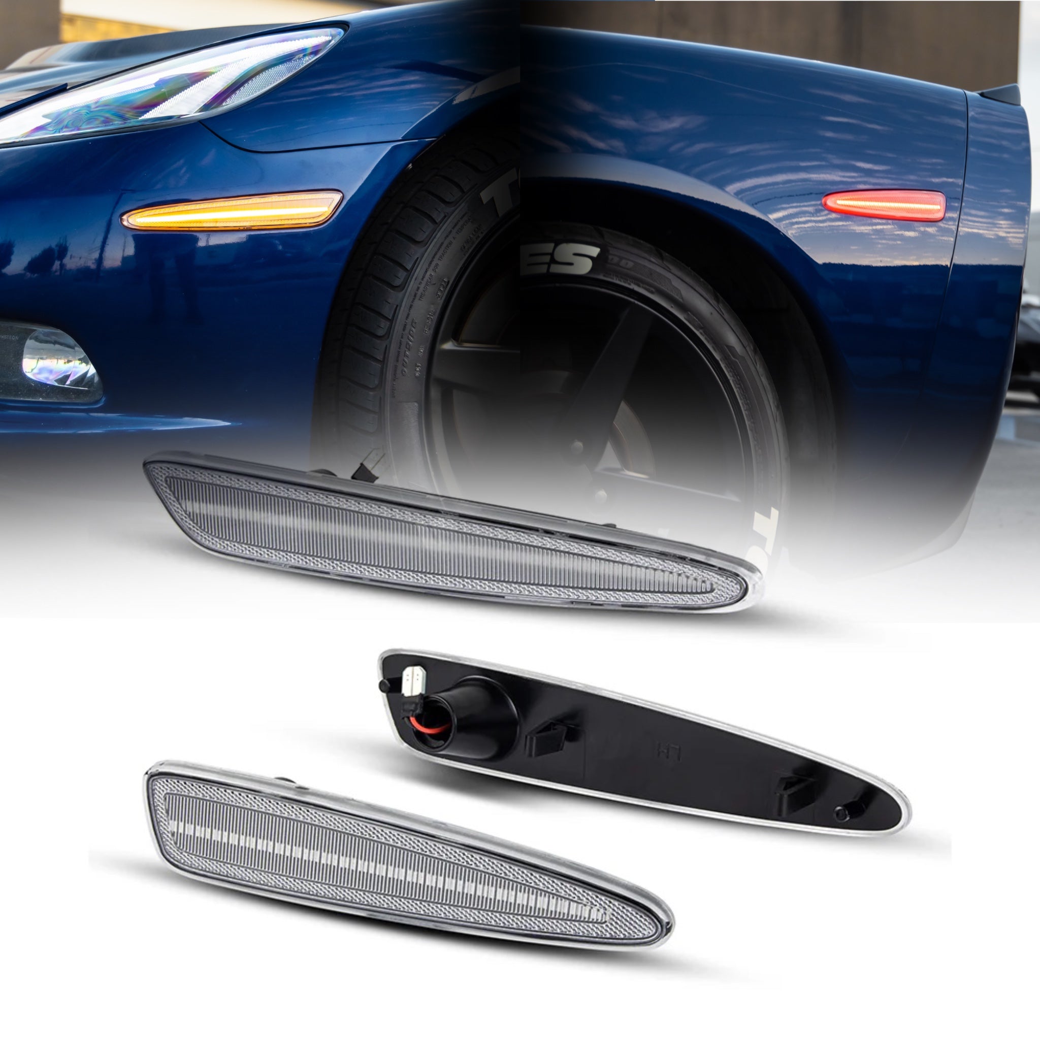 2005-2013 Chevrolet Corvette C6 LED Side Marker Clear