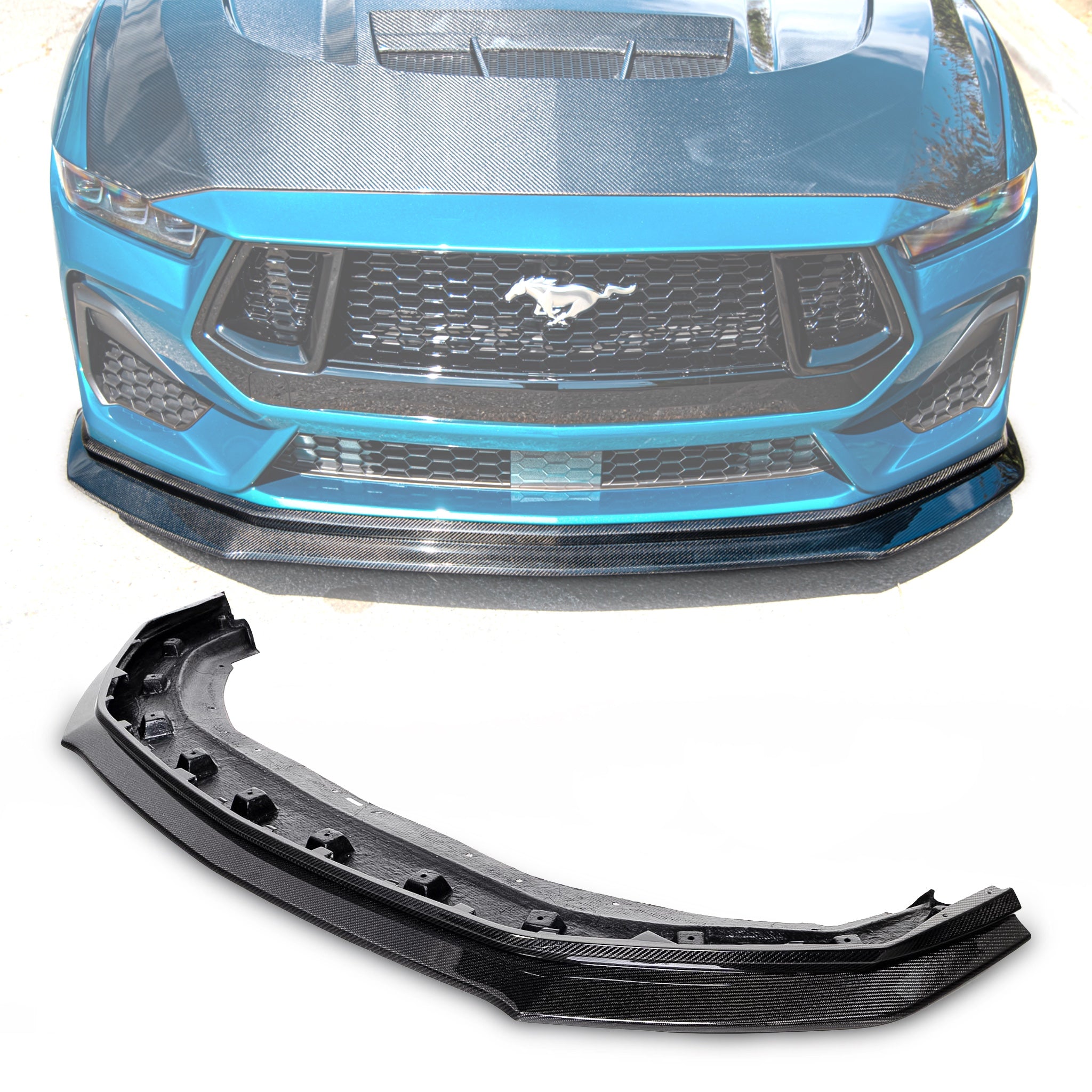 2024-2026 Mustang Dark Horse S650 Type-OE Carbon Fiber Double Sided Lower Chin Splitter