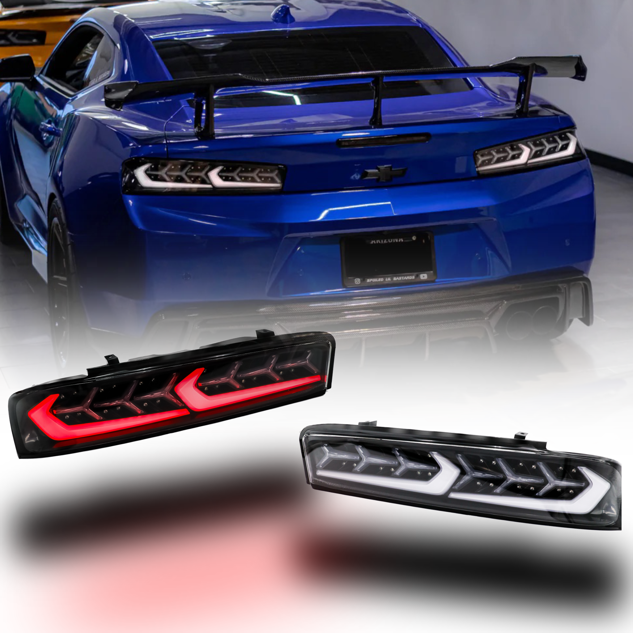 2016-2018 Chevy Camaro Smoke Stryker LED Taillights Sequential Turn Signals