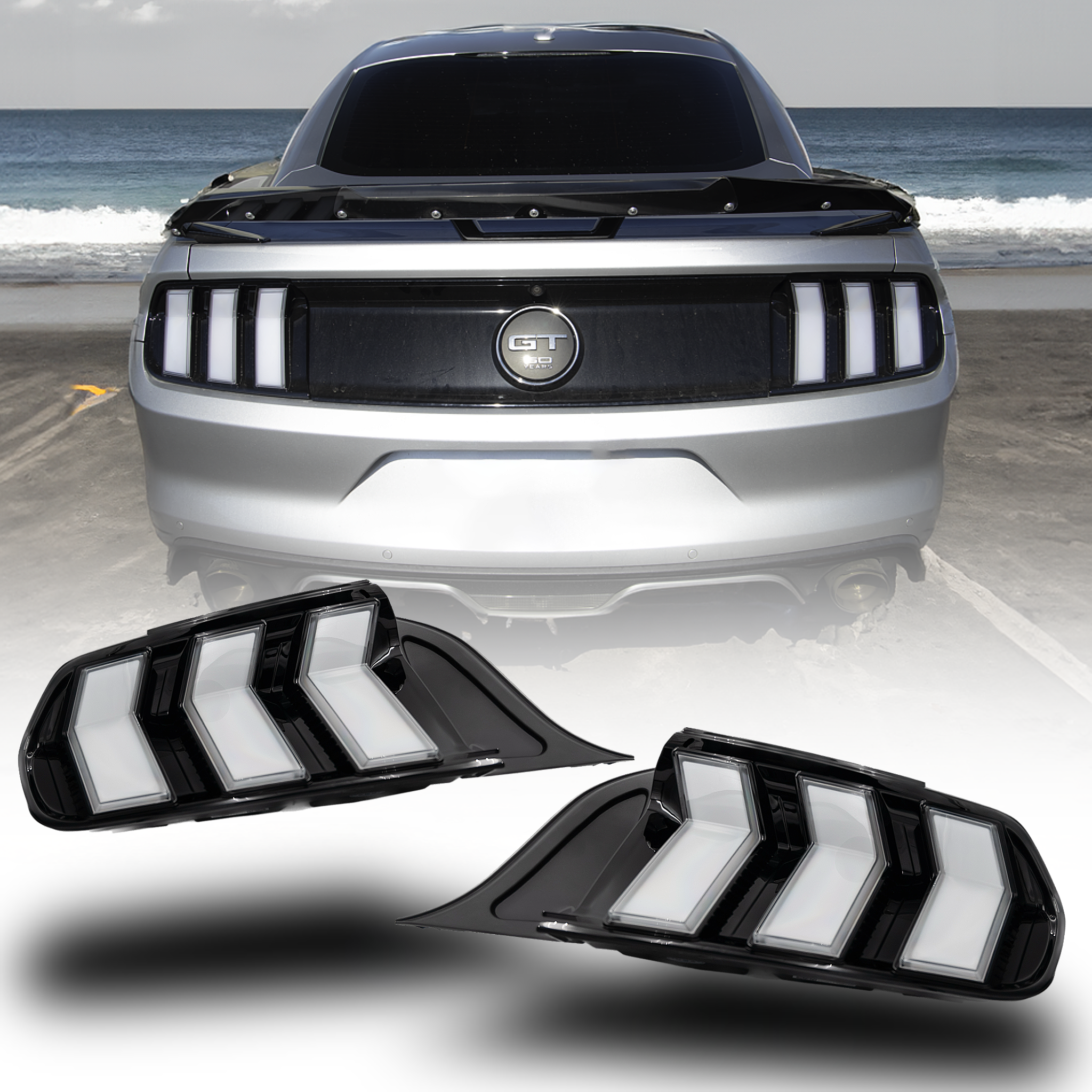 2015-2023 Mustang S550 Euro Tail Lights (Clear/Smoked)