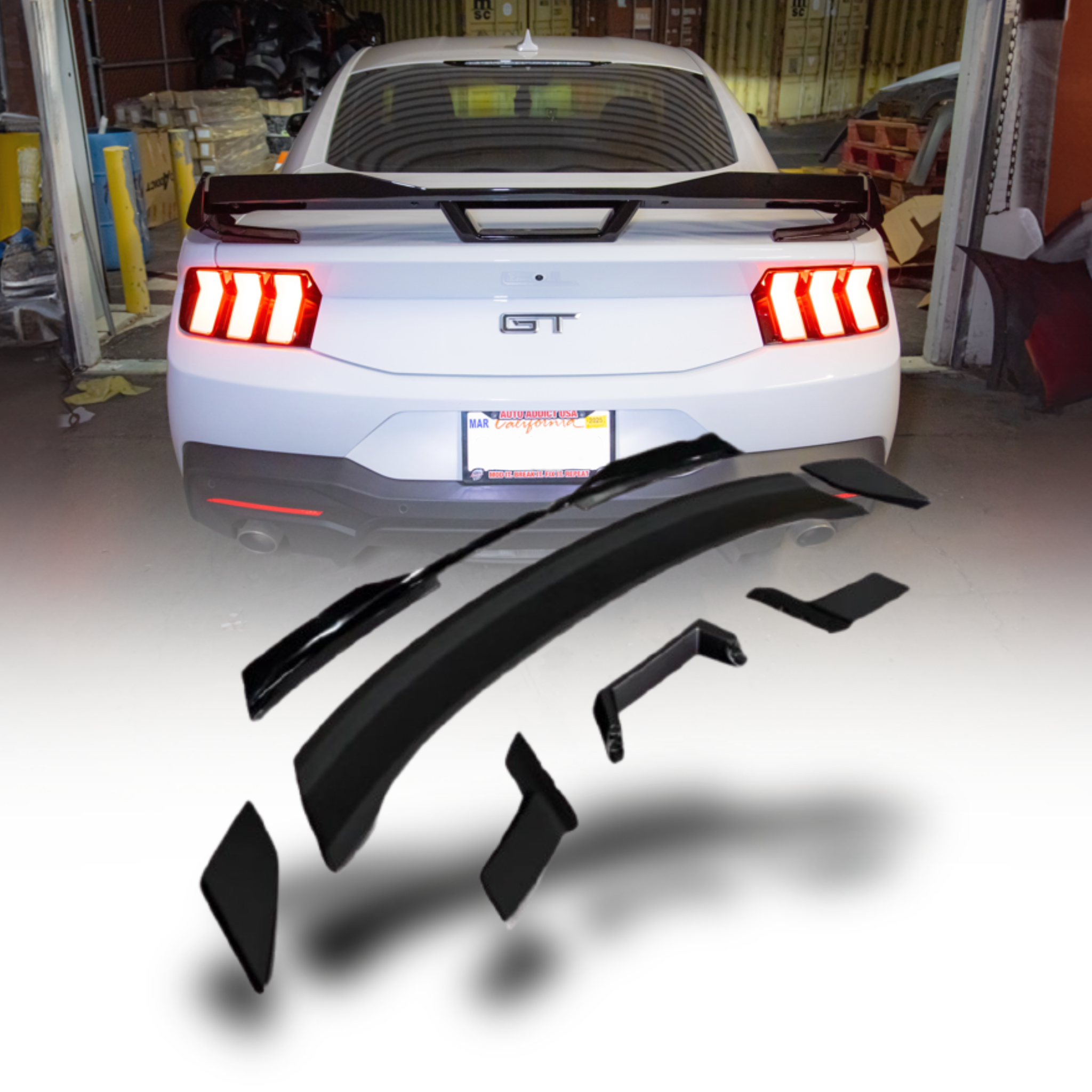 2024+ Ford Mustang Dark Horse Rear Spoiler Gloss Black ABS