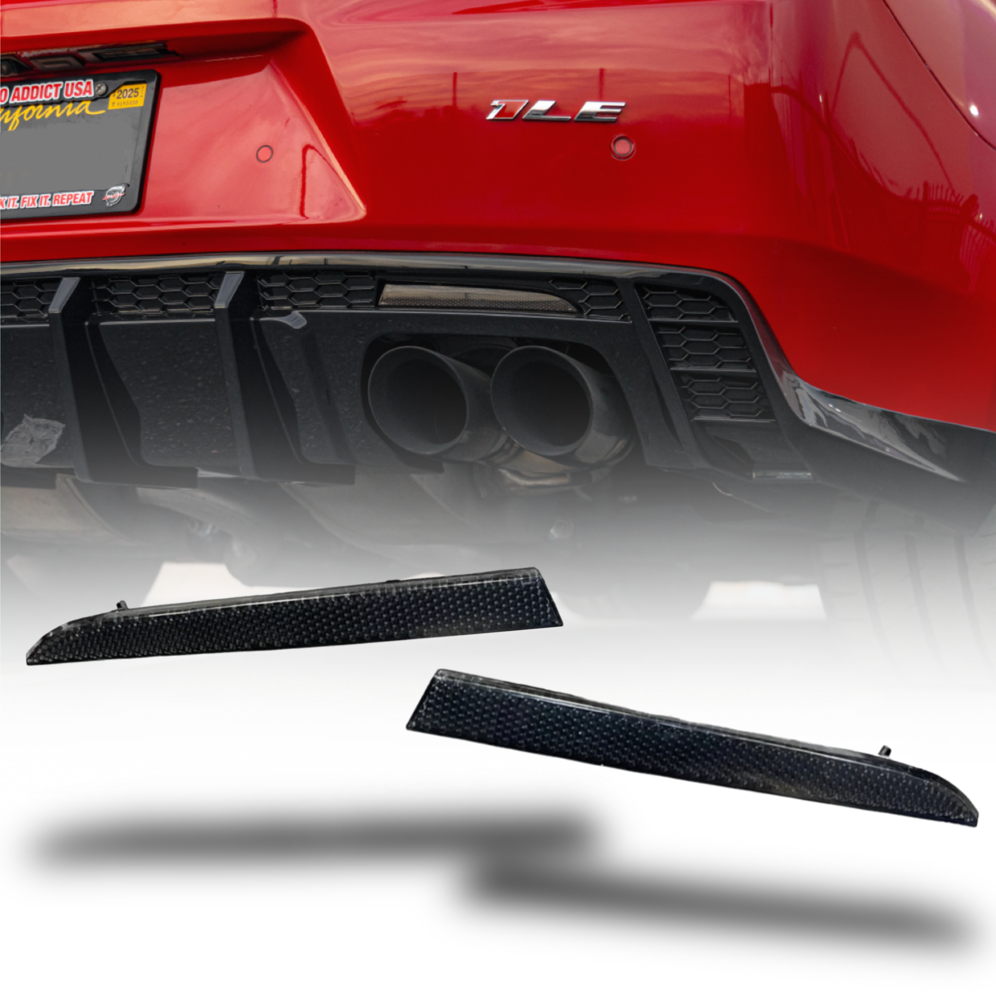 2016-2024 CHEVY CAMARO SMOKED REAR DIFFUSER REFLECTORS - AUTO ADDICT USA