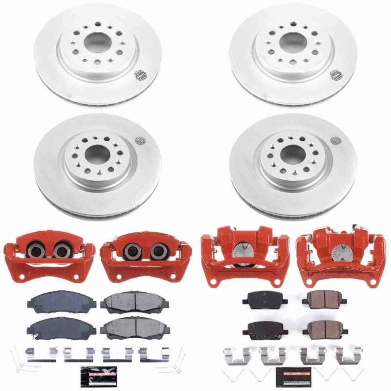 Power Stop 17-20 Cadillac XT5 Front and Rear Z23 Coated Kit w/Powder Coated Calipers
