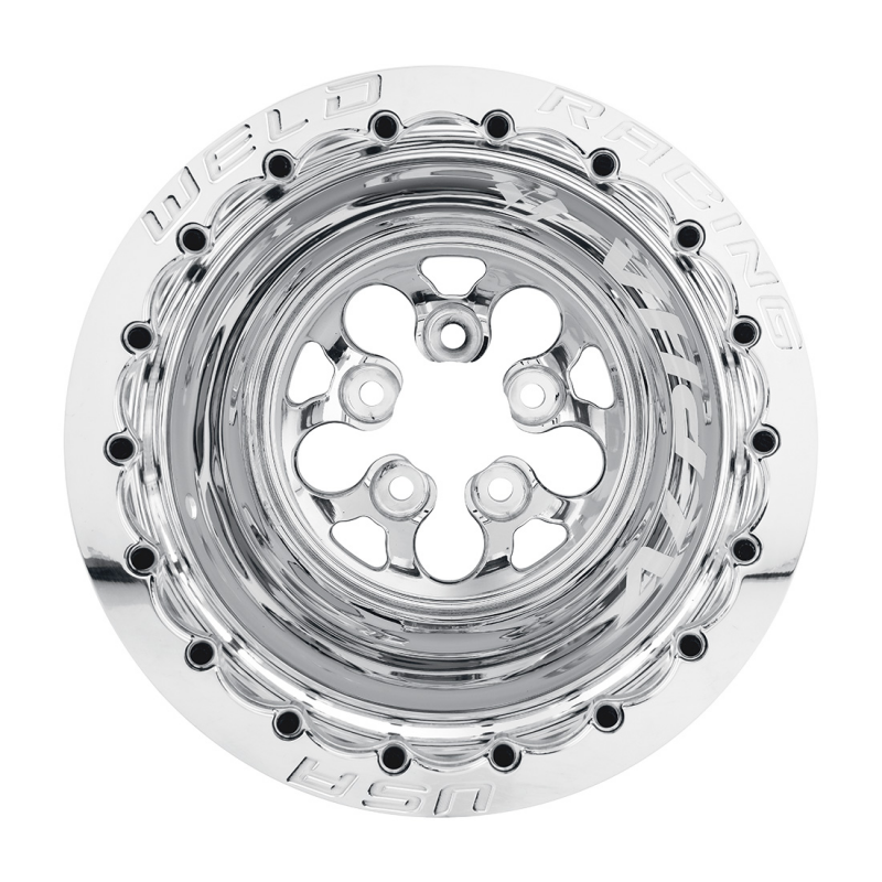 Weld Alpha-1 15x10 / 5x4.75 / 4 BS / 3.18 HB - Polished Center - Polished Shell - DBL MT Wheel