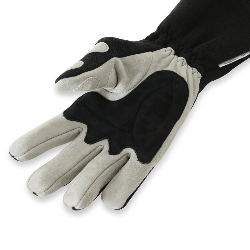 RaceQuip SFI-5 Gray/Black Large Long Angle Cut Glove