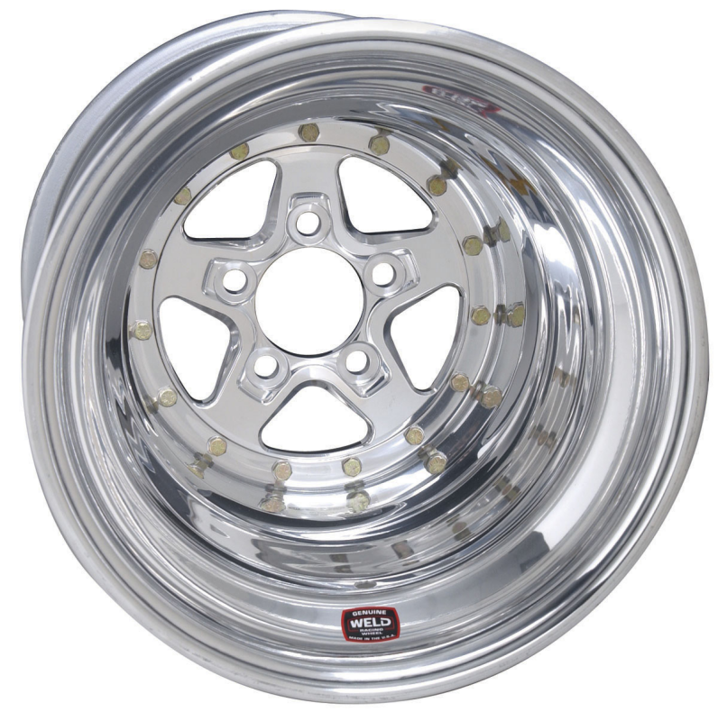 Weld Alumastar 15x12 / 5x4.75 / 5 BS / 3.18 HB - Polished Center - Polished Shell - Non-BL Wheel