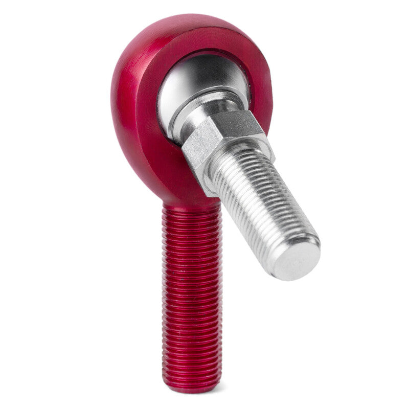 QA1 A Series Endura Rod End - Male/Left Hand - .625in Bore x 3/4-16 w/Stud - Red Aluminum
