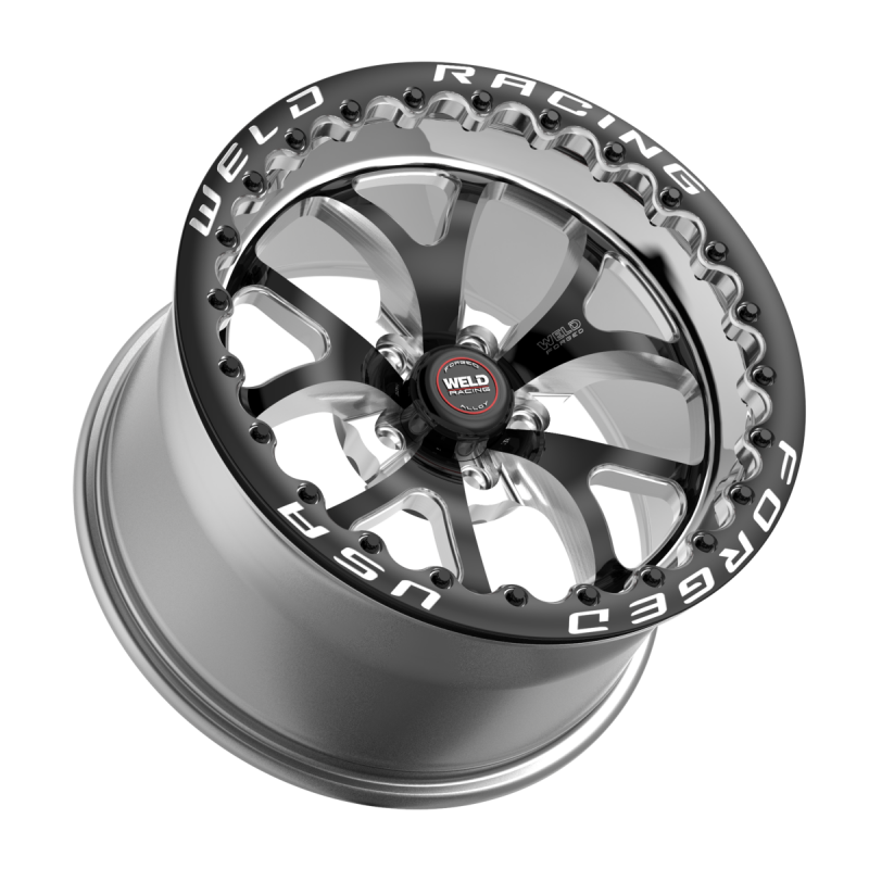 Weld S76 Beadlock 17x10.5/5x120.65/8.3 BS/3.18 HB - Black Center - Polished Shell - Black SBL Wheel