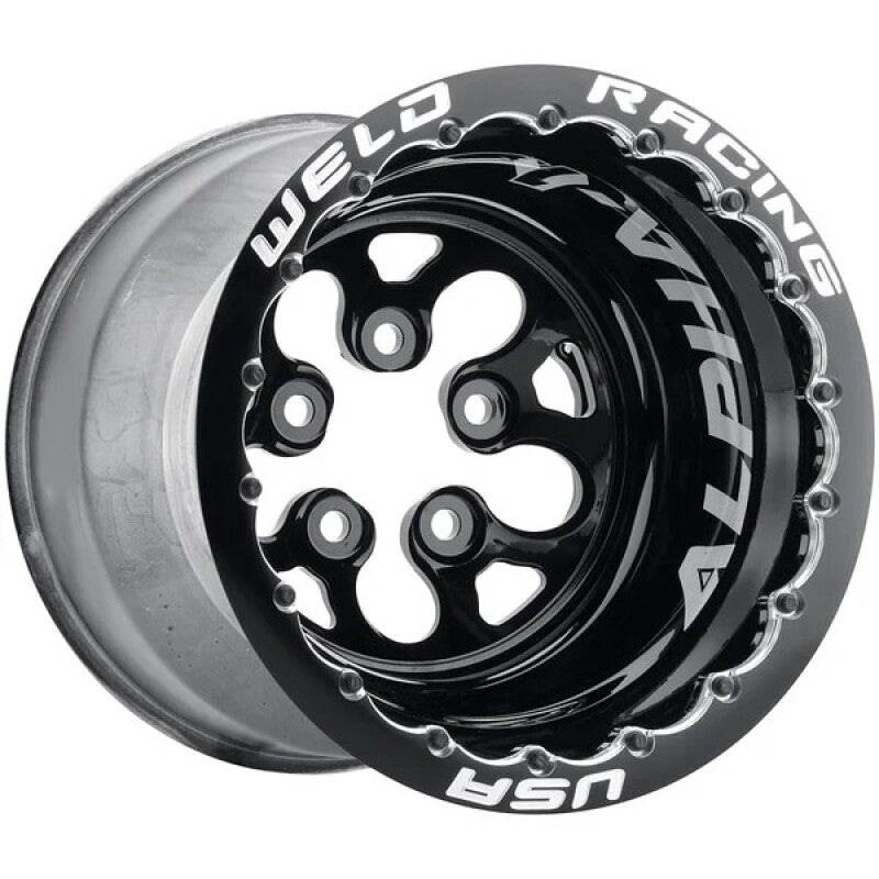 Weld Alpha-1 15x14 / 5x4.5 BP / 5in. BS Black Wheel - Black Double Beadlock MT