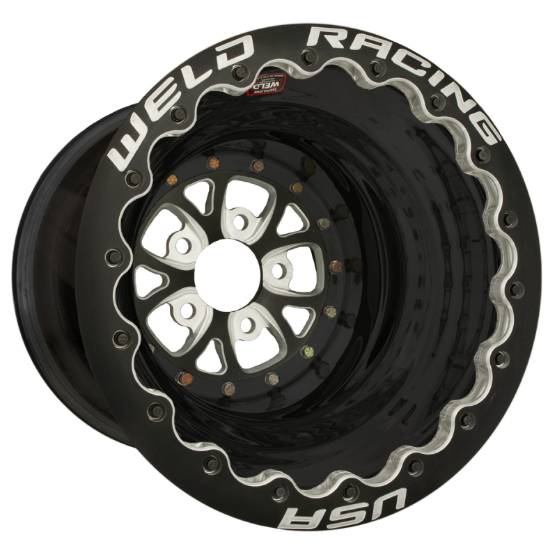 Weld V-Series 16x16 / 5x5 / 4 BS / 3.5 HB - Black Center - Black Shell - Black DBL Wheel
