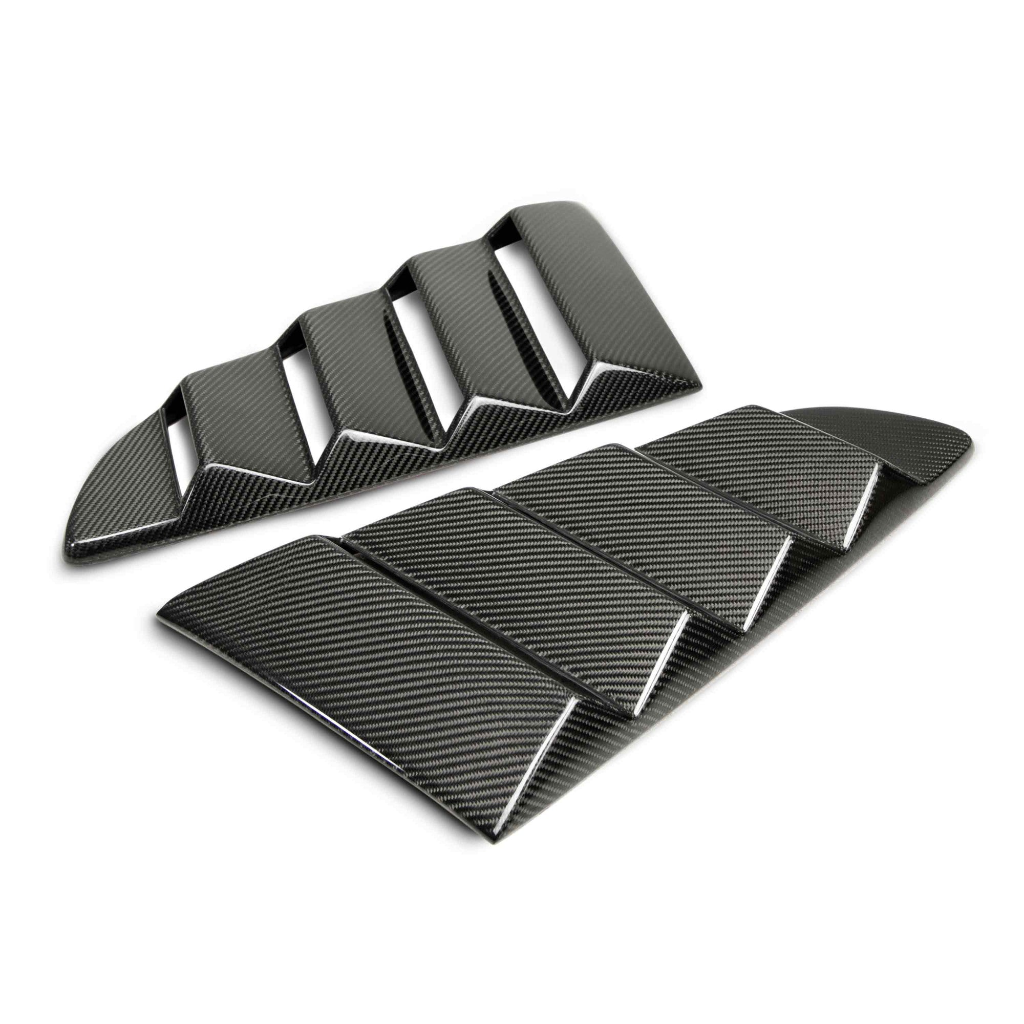 2015 - 2020 Mustang Carbon Fiber Type-Vented Side Window Louvers (Pair)