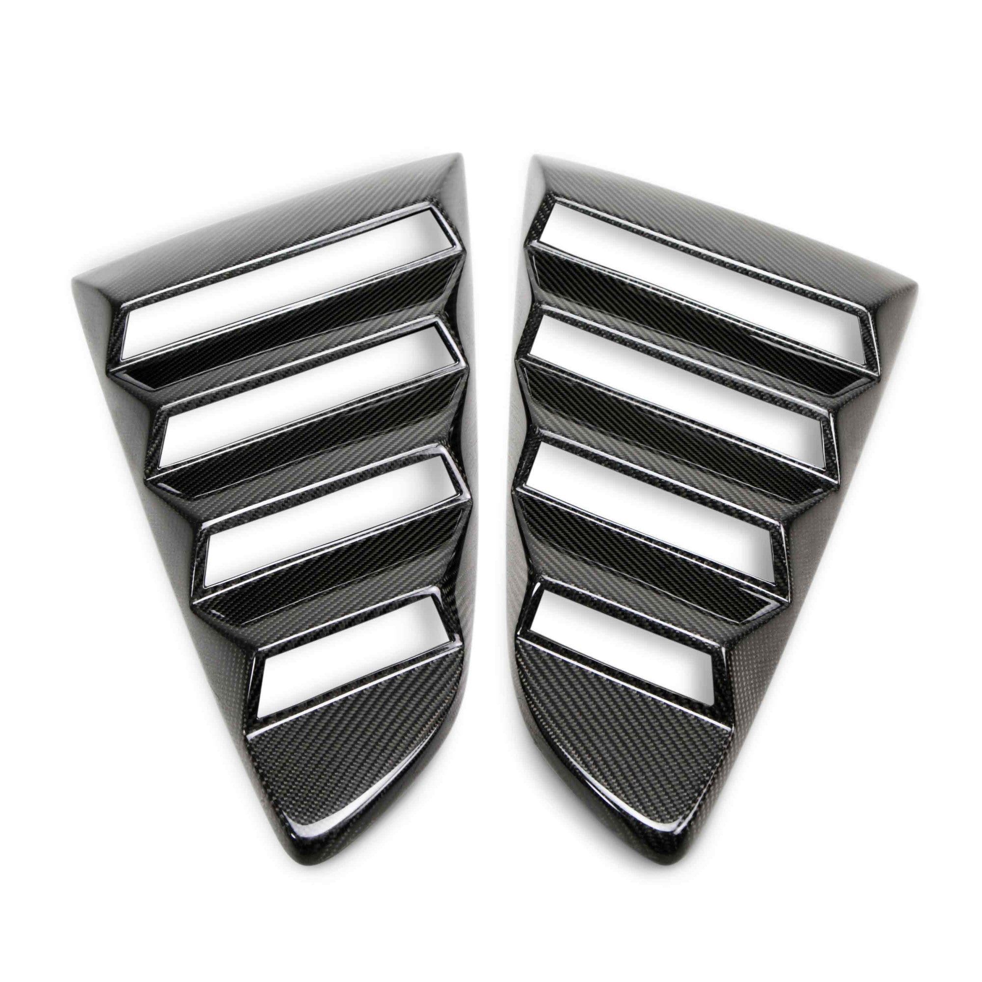 2015 - 2020 Mustang Carbon Fiber Type-Vented Side Window Louvers (Pair)