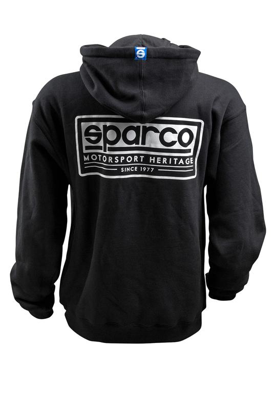Sparco Swtshrt Hooded Heritage Blk Sm