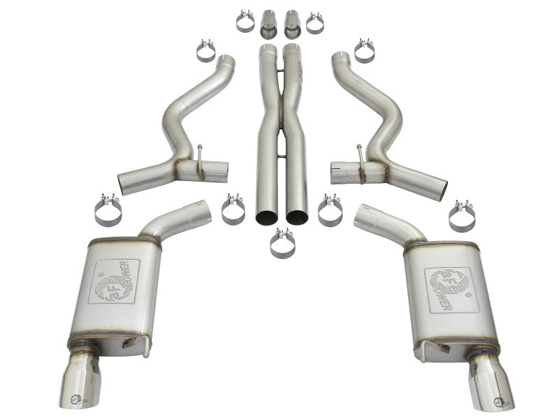 aFe Power MACH Force-Xp 3" 304 Stainless Steel Cat-Back Exhaust System – Polished Tips for 2015-2017 Ford Mustang V6 3.7L & V8 5.0L