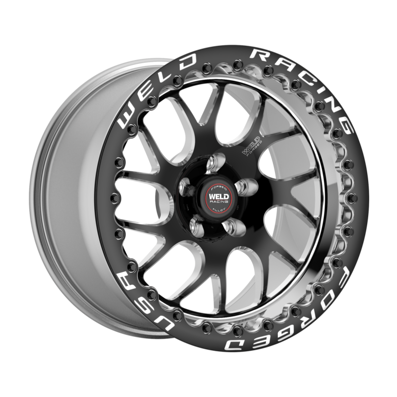 Weld S78 Beadlock 15x10/5x120/7.5 BS/3.18 HB - Black Center - Polished Shell - Black SBL MT Wheel
