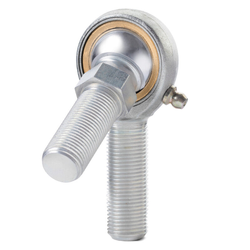QA1 V Series 3-Pc Rod End - Male/Left Hand - .19in Bore x 3/16-24 w/Stud & Zerk - Carbon Steel