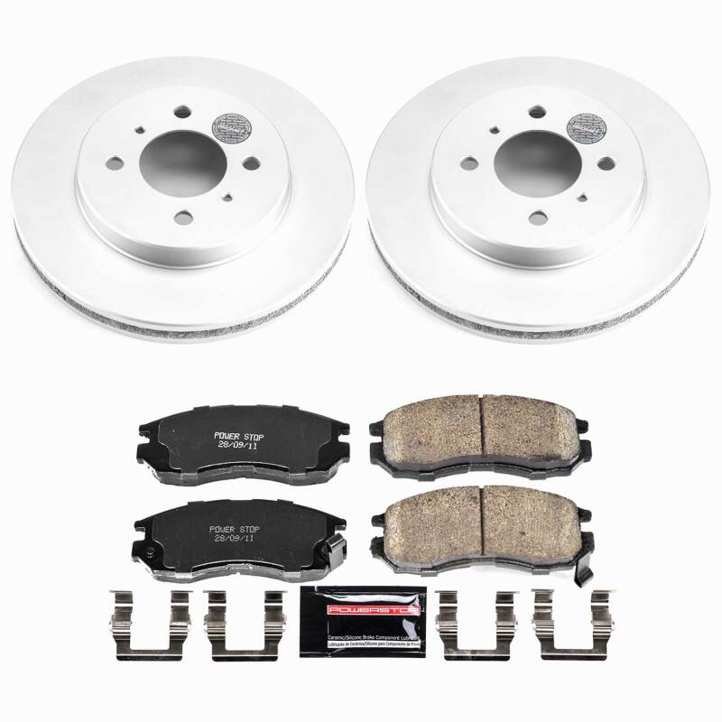 Power Stop 98-02 Mitsubishi Mirage Front Z23 Coated Brake Kit