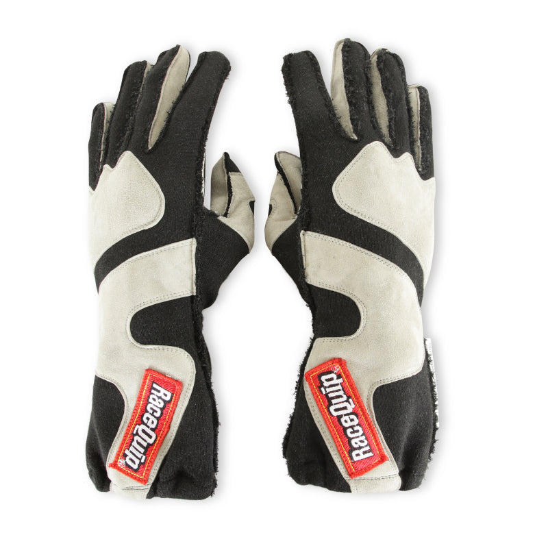 RaceQuip SFI-5 Gray/Black Large Outseam w/ Closure Glove