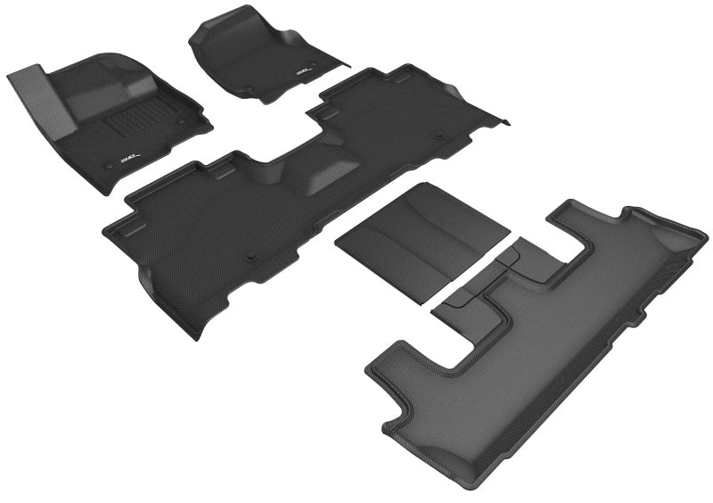 3D MAXpider 2018-2020 Lincoln Navigator Kagu 1st & 2nd & 3rd Row Floormats - Black