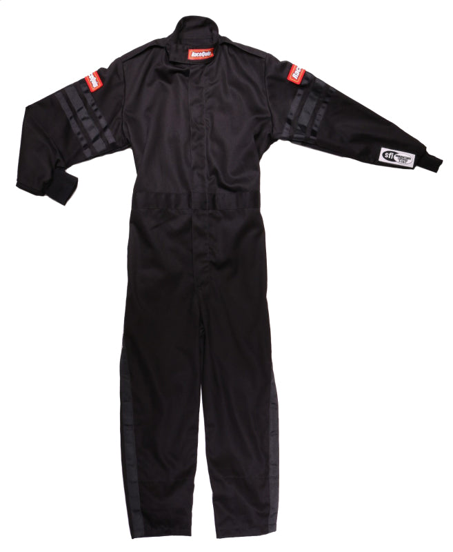 RaceQuip Black Trim SFI-1 JR. Suit - Kids XXL