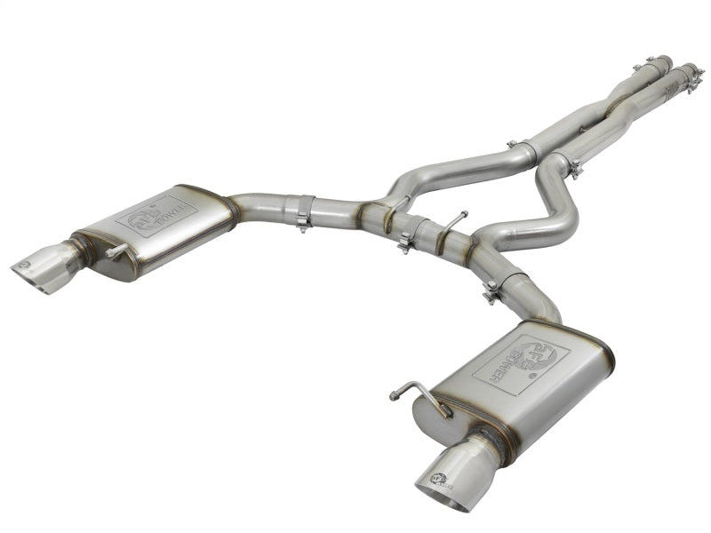 aFe MACH Force-Xp 3" 304 Stainless Steel Cat-Back Exhaust w/ Polished Tips for 2015-2017 Ford Mustang GT & V6