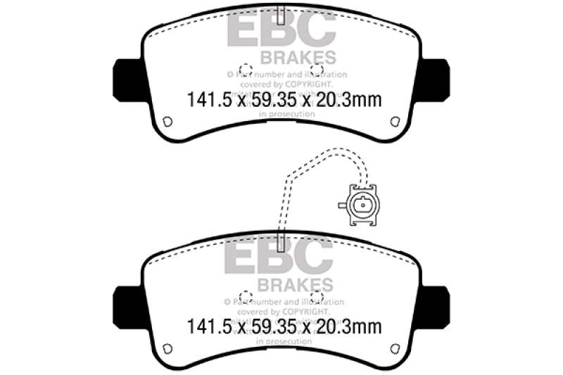 EBC 14-16 Ram Trucks Promaster 3.6 Ultimax2 Rear Brake Pads