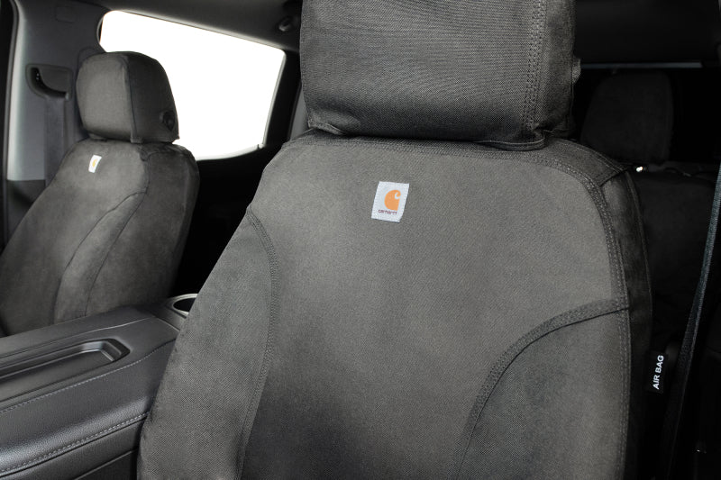 Covercraft 19-25 Chevrolet Silverado Carhartt Super Dux SeatSaver Frnt Row Custom Seat Cvr - Gravel